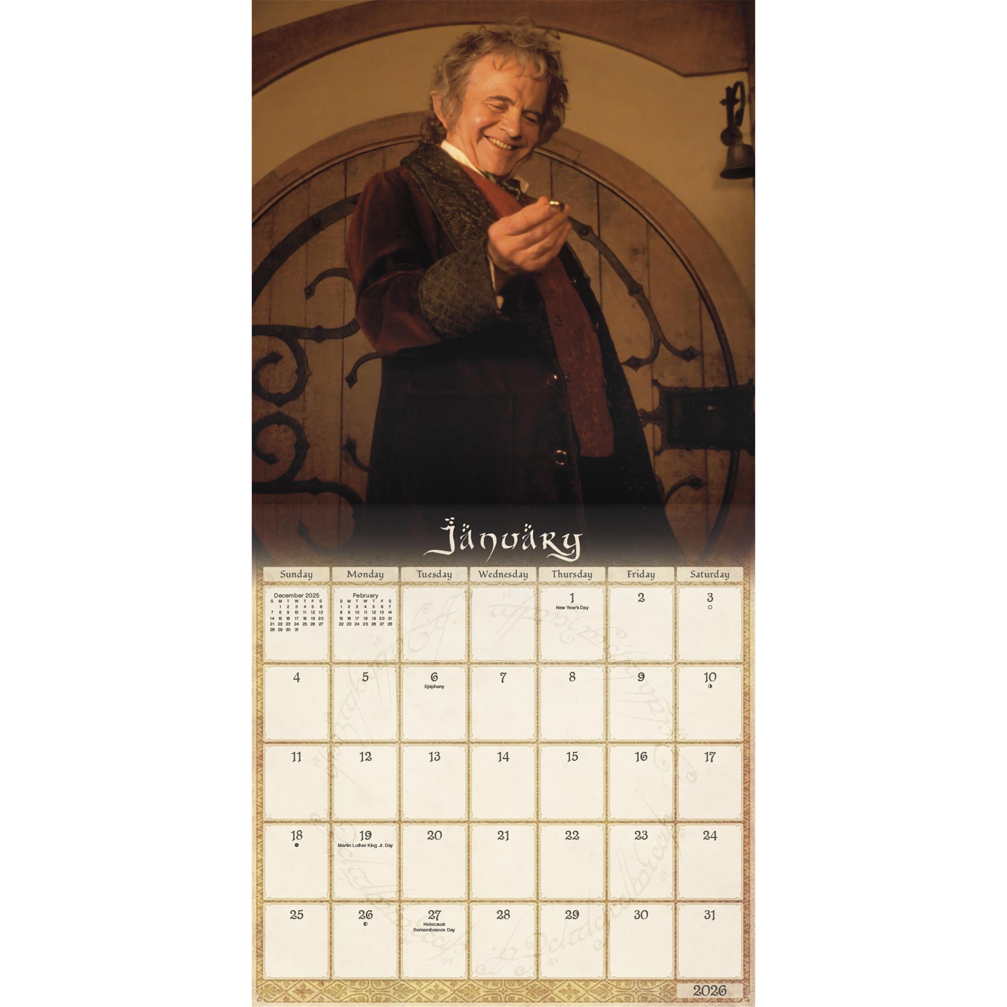 Calendrier mural Le Seigneur des Anneaux 2026