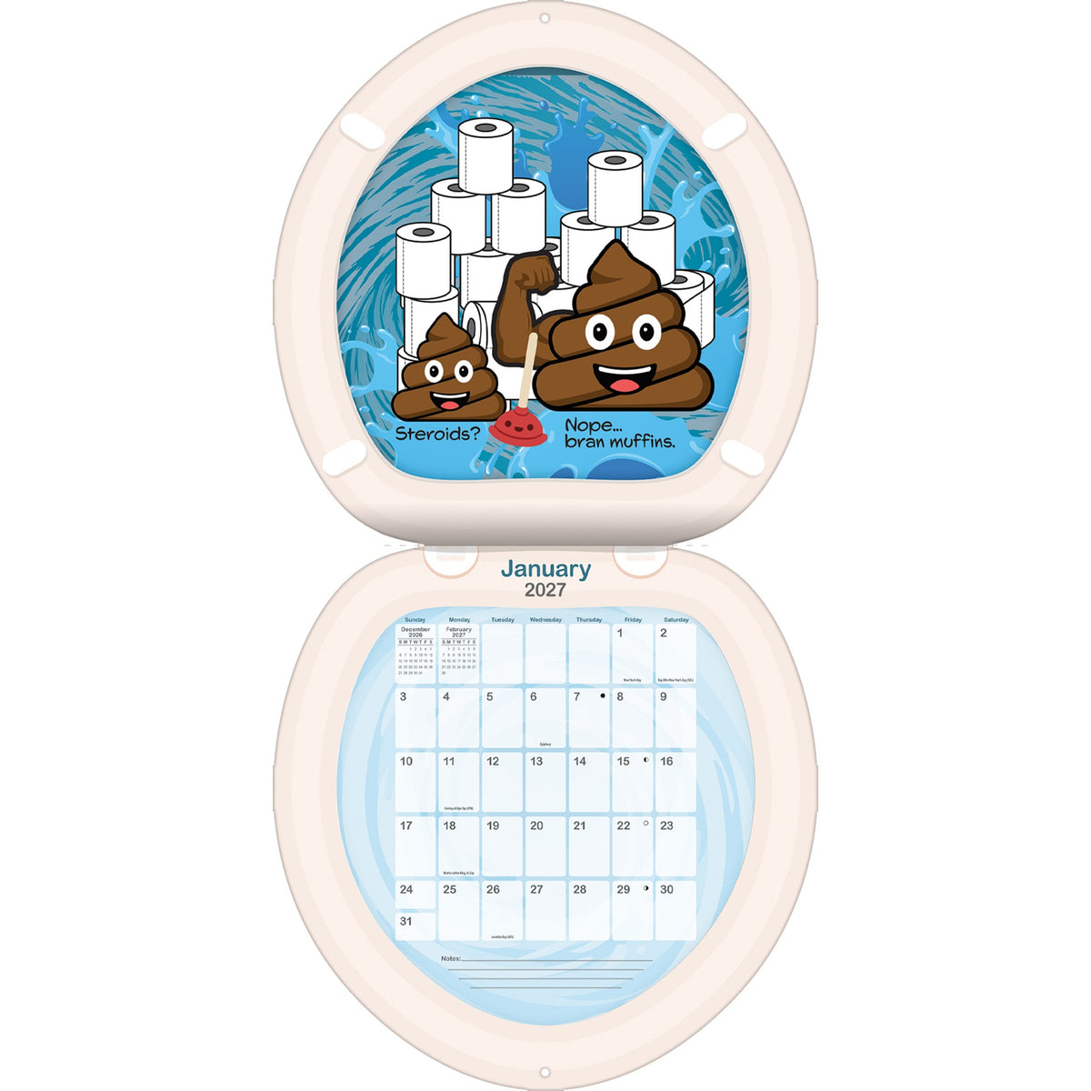 Calendrier mural découpé 2027 Caca Arrive
