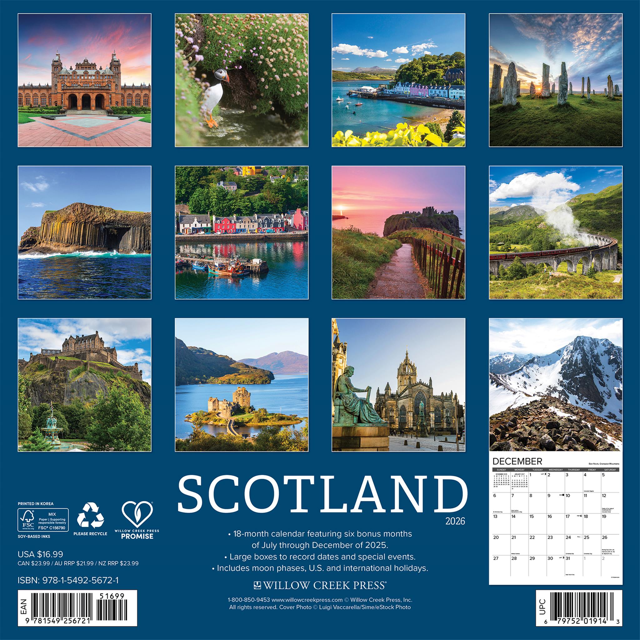 Scotland 2026 Wall Calendar - Online Only