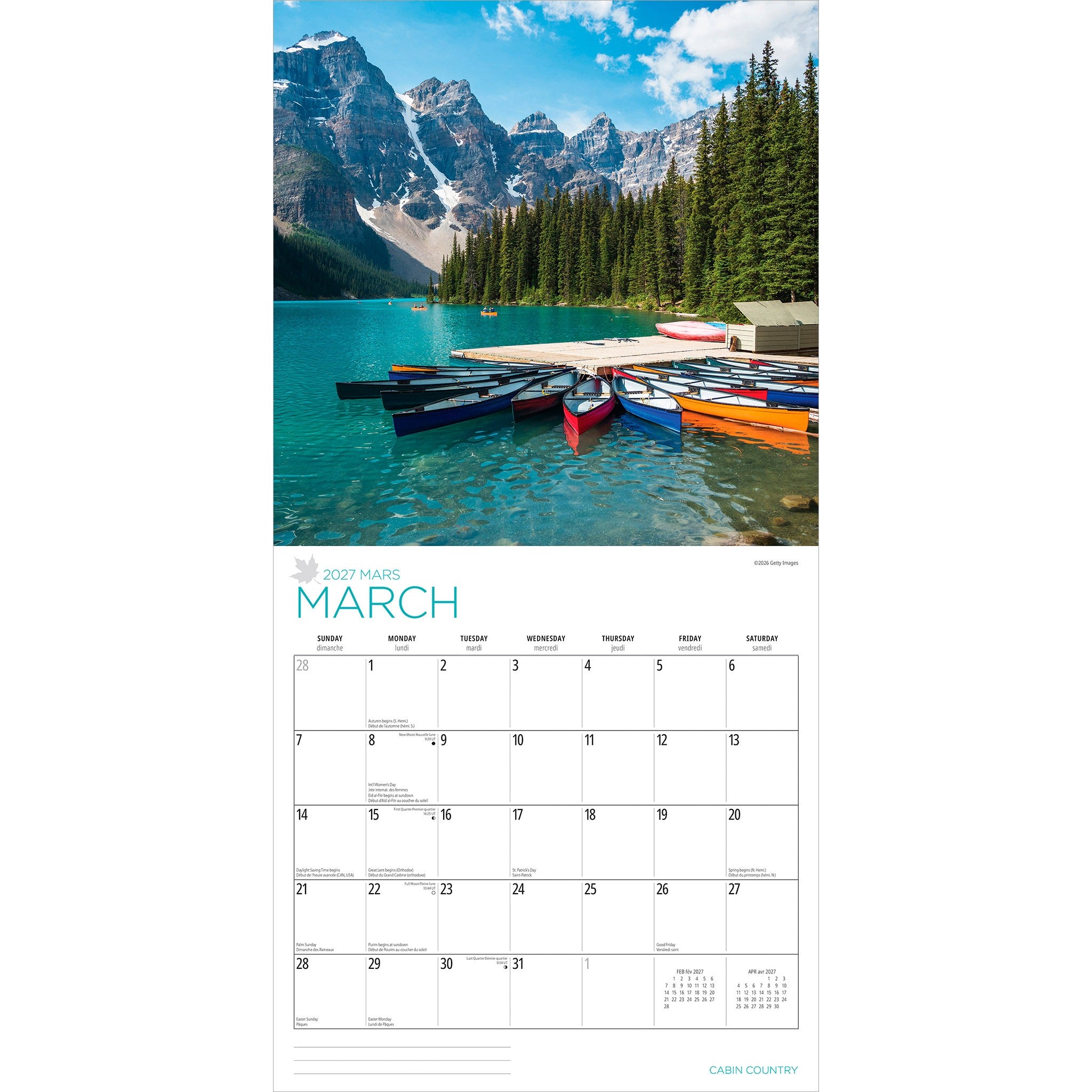 Cabin Country 2027 Wall Calendar