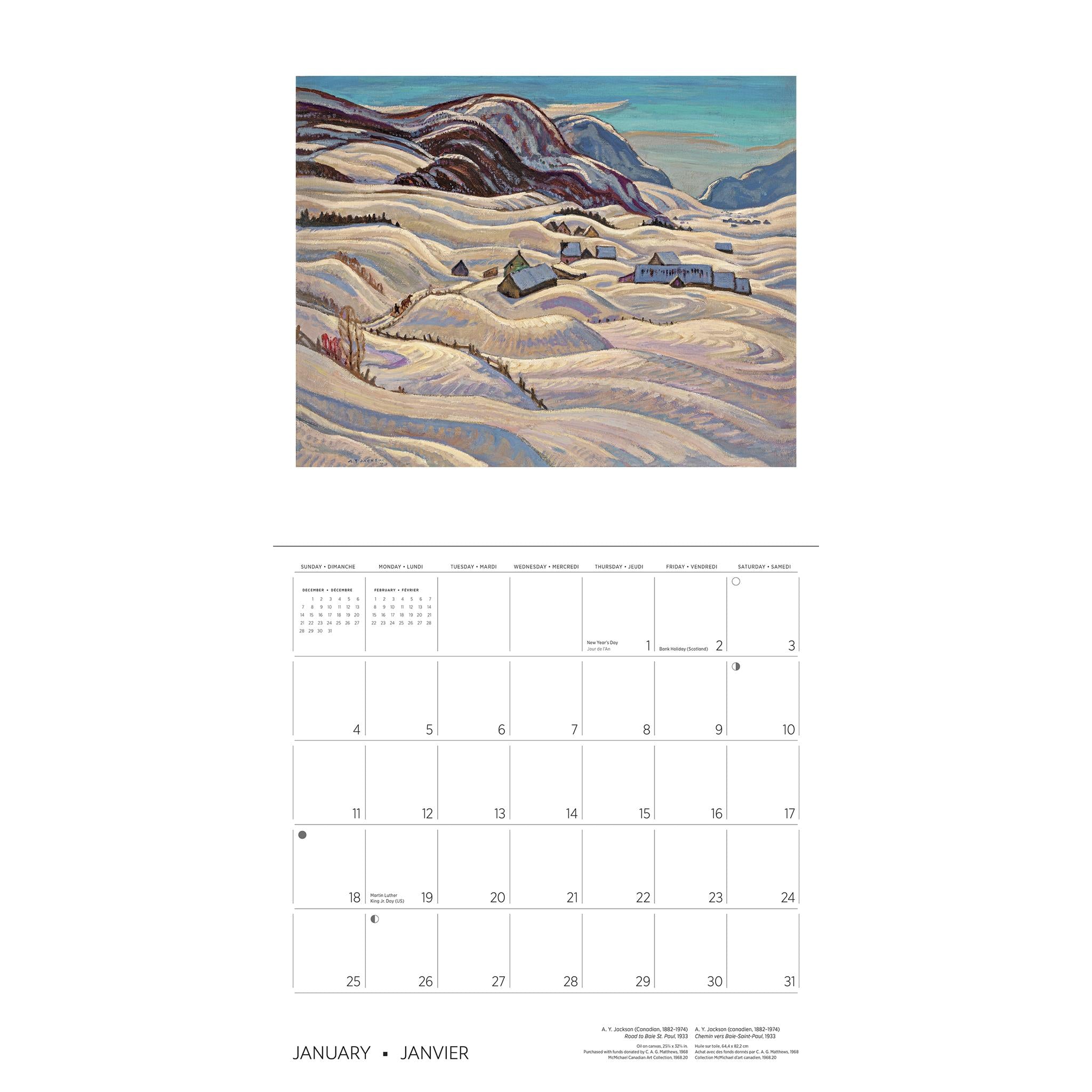 Calendrier mural édition spéciale 2026 du Groupe des Sept avec impression