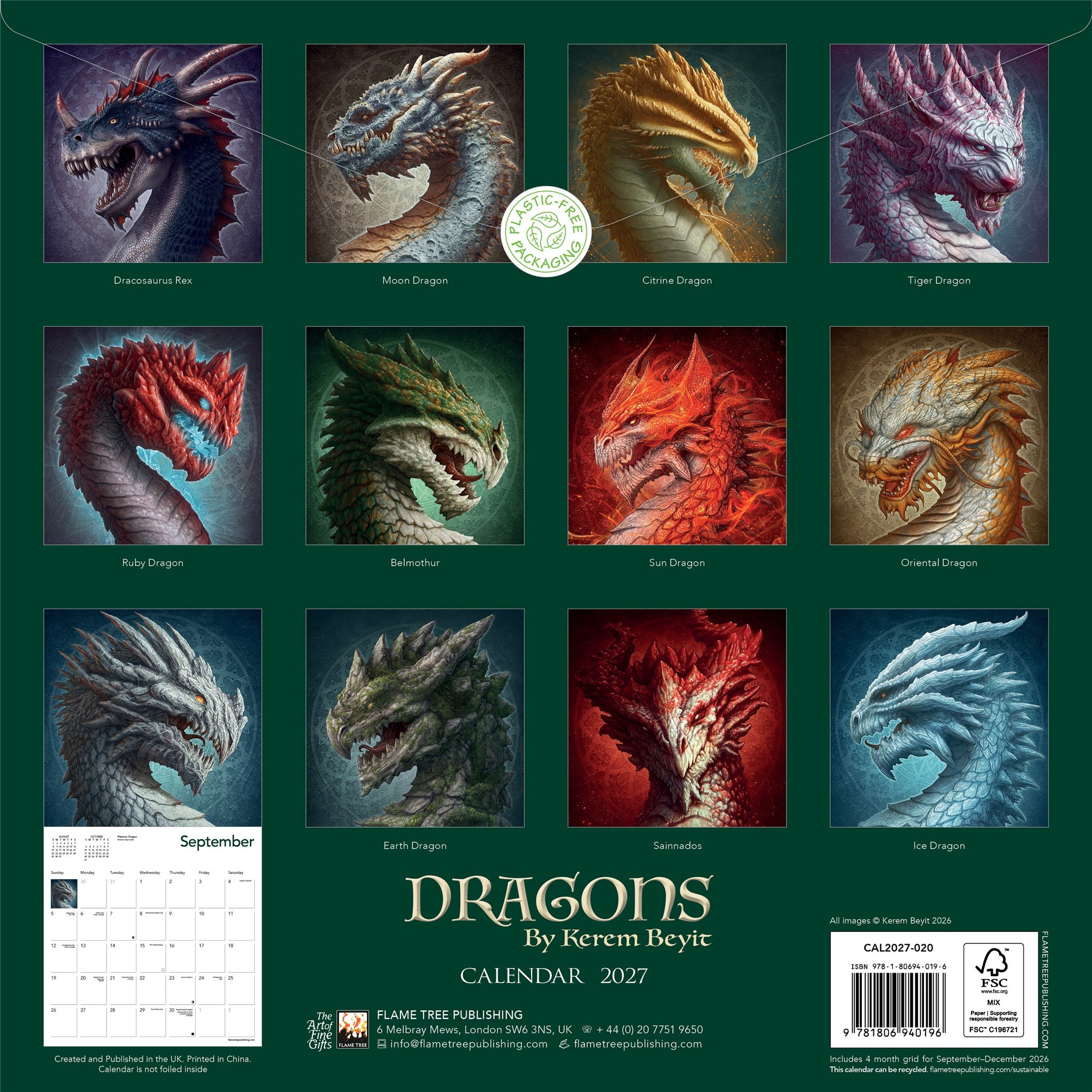 Dragons 2027 Wall Calendar