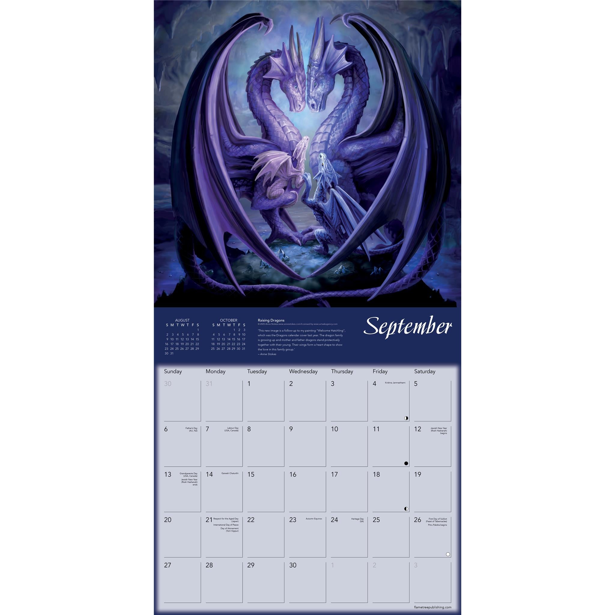 Calendrier mural Dragons d'Anne Stokes 2026 - Disponible uniquement en ligne