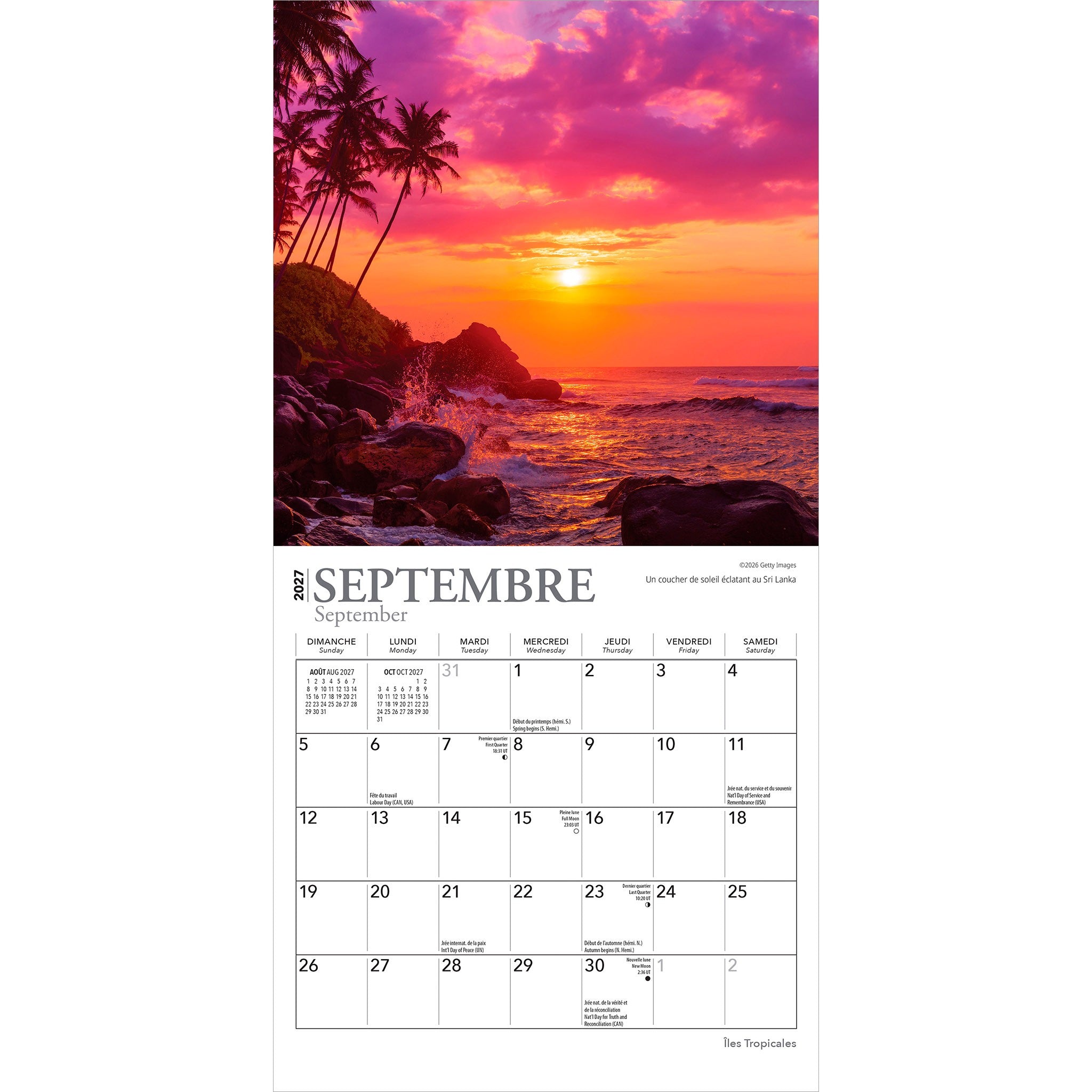 Iles Tropicales 2027 Mini Calendar (French)