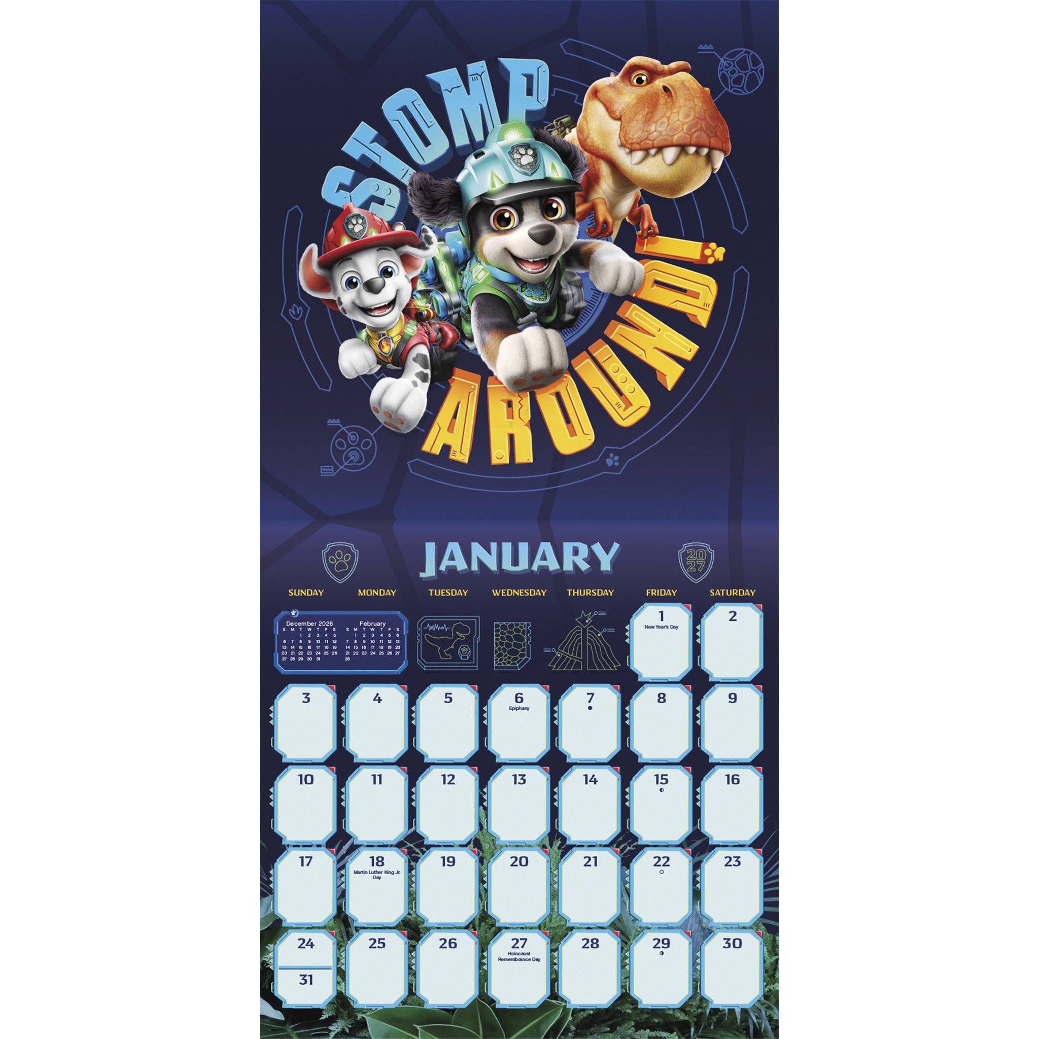 Paw Patrol: The Dino Movie 2027 Wall Calendar
