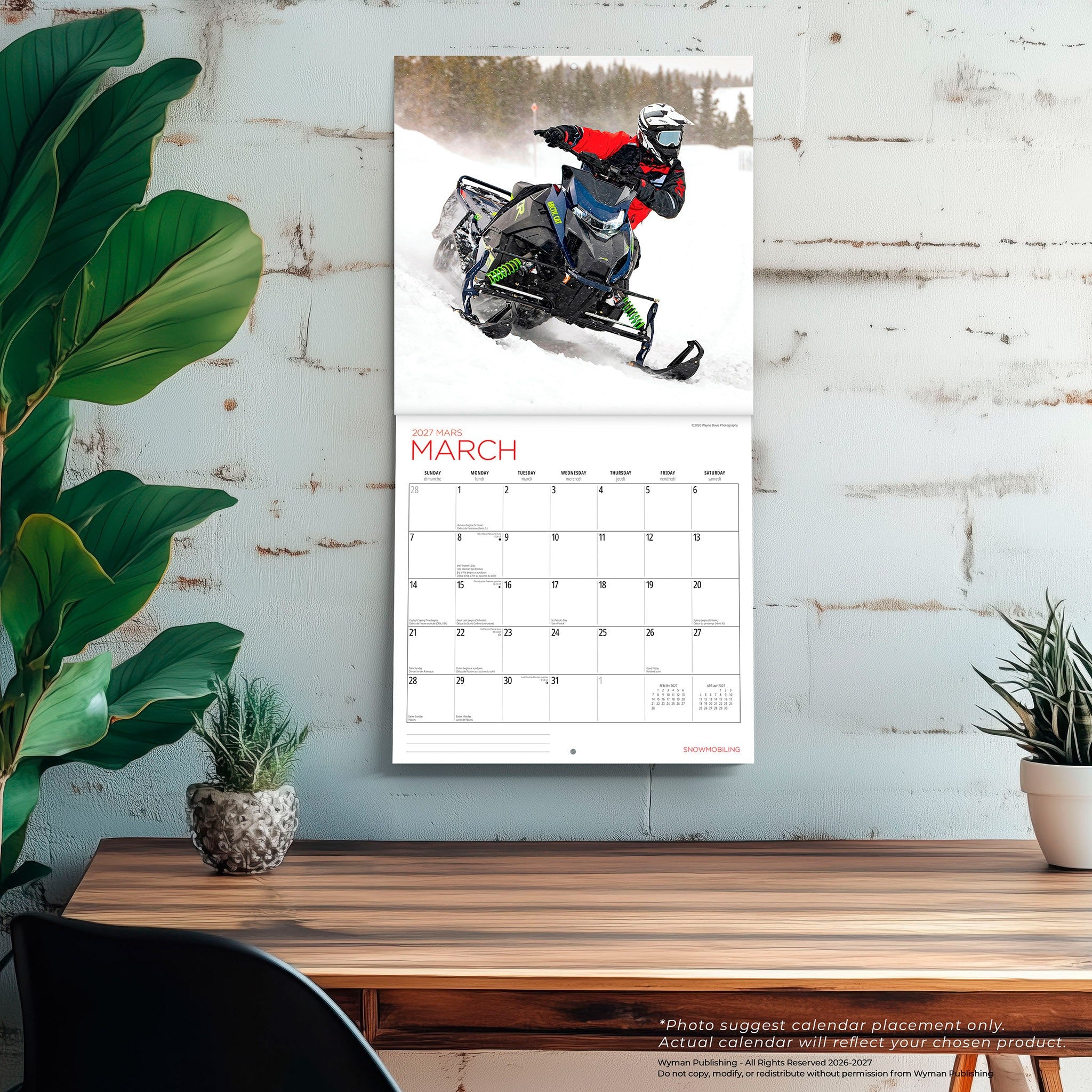 Snowmobiling 2027 Wall Calendar