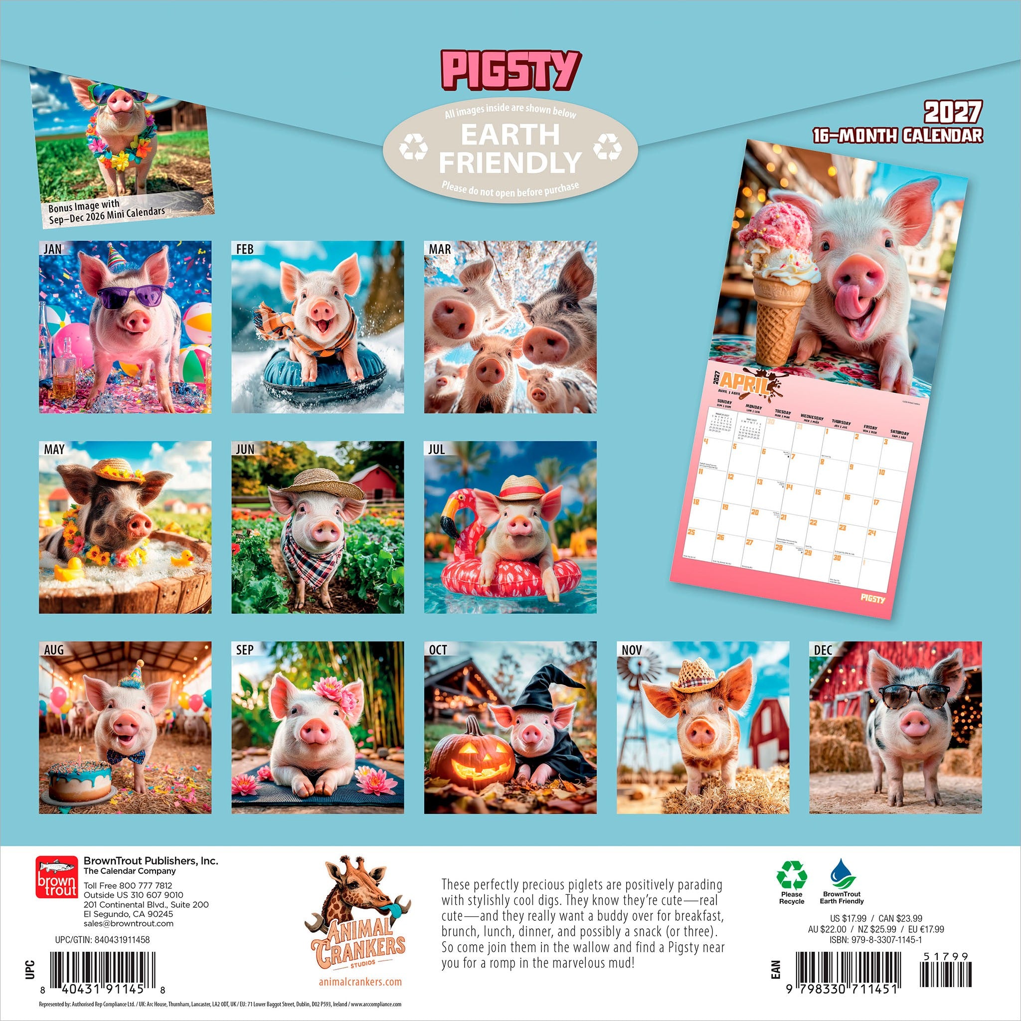 Pigsty 2027 Wall Calendar - Online Only