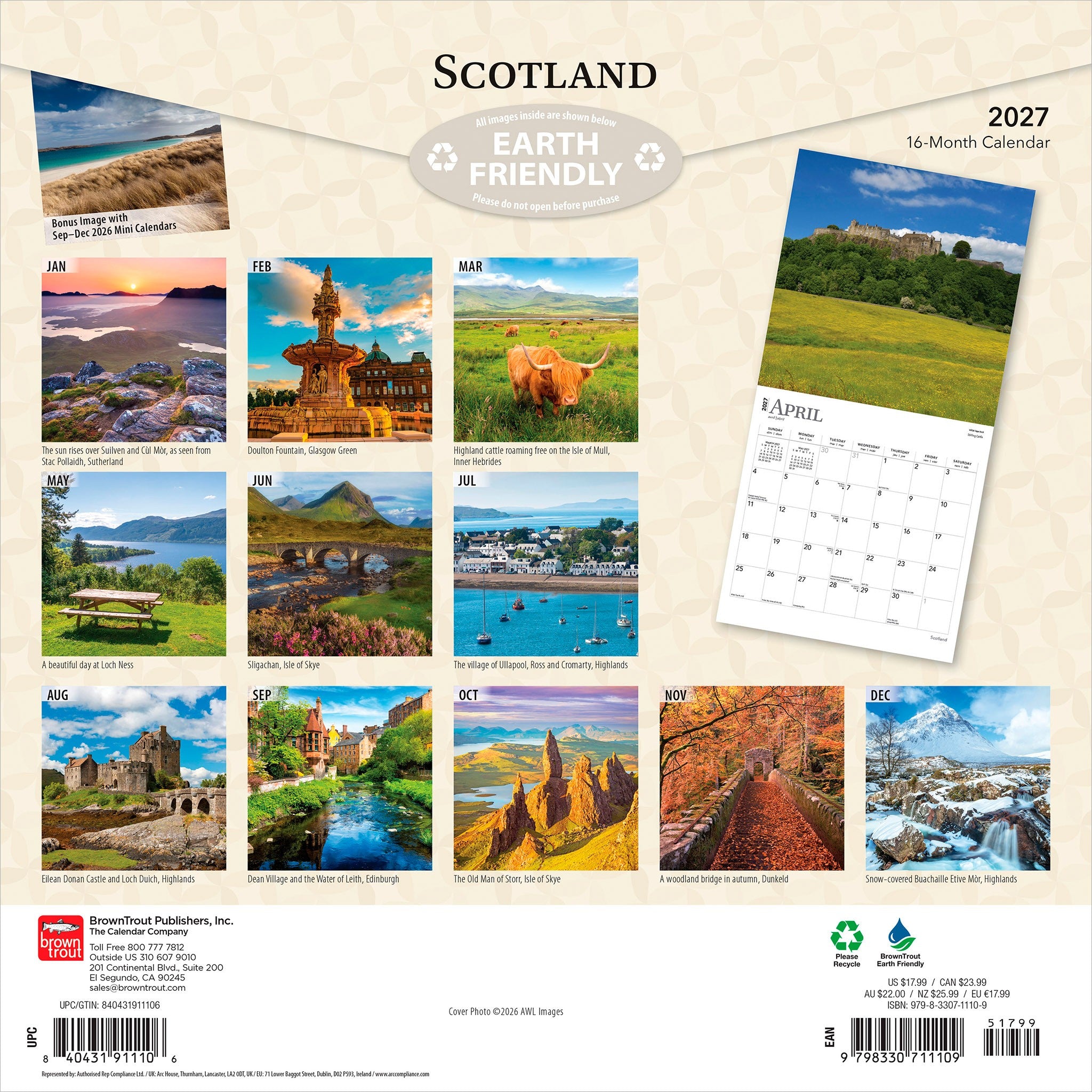 Scotland 2027 Wall Calendar