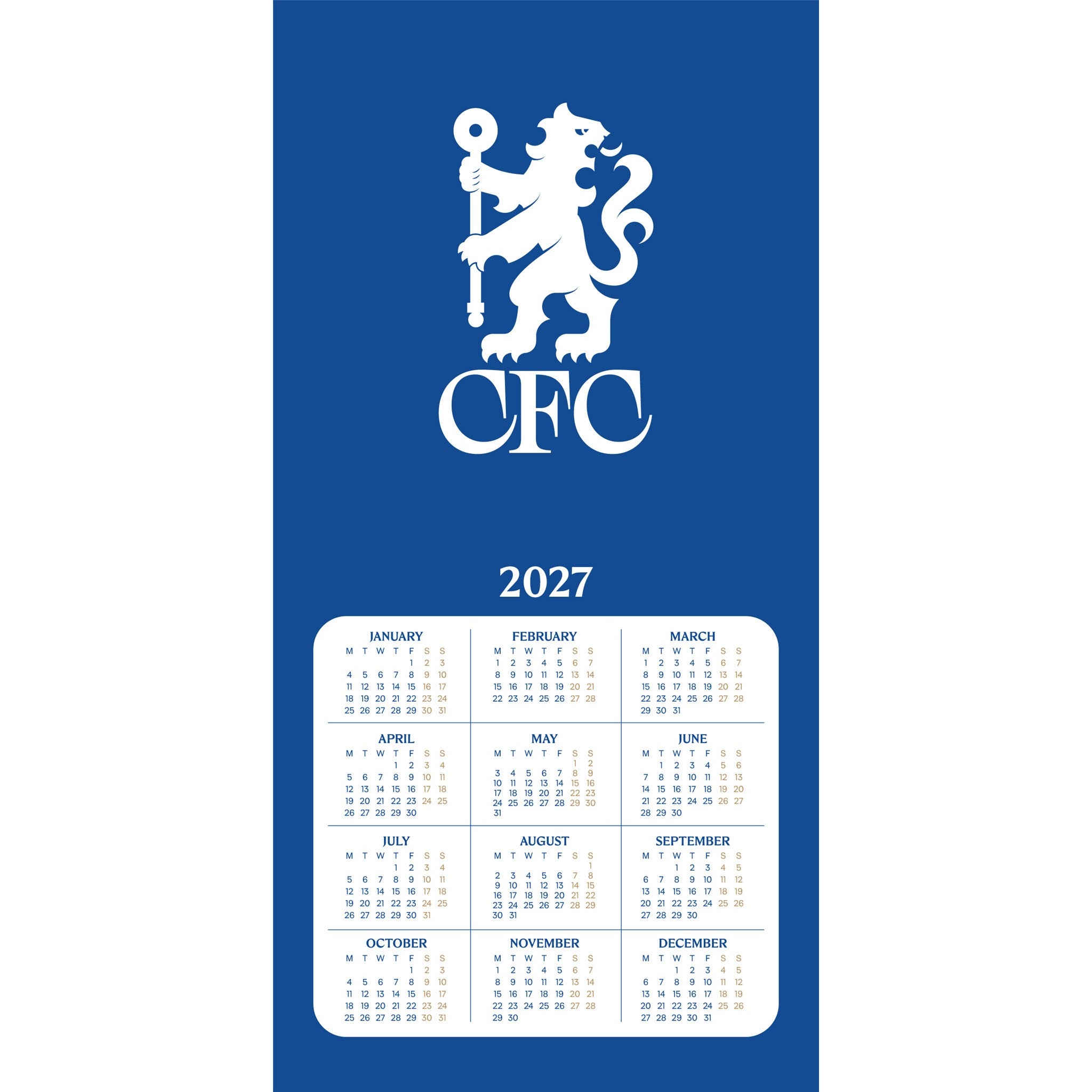 Calendrier mural Chelsea 2027