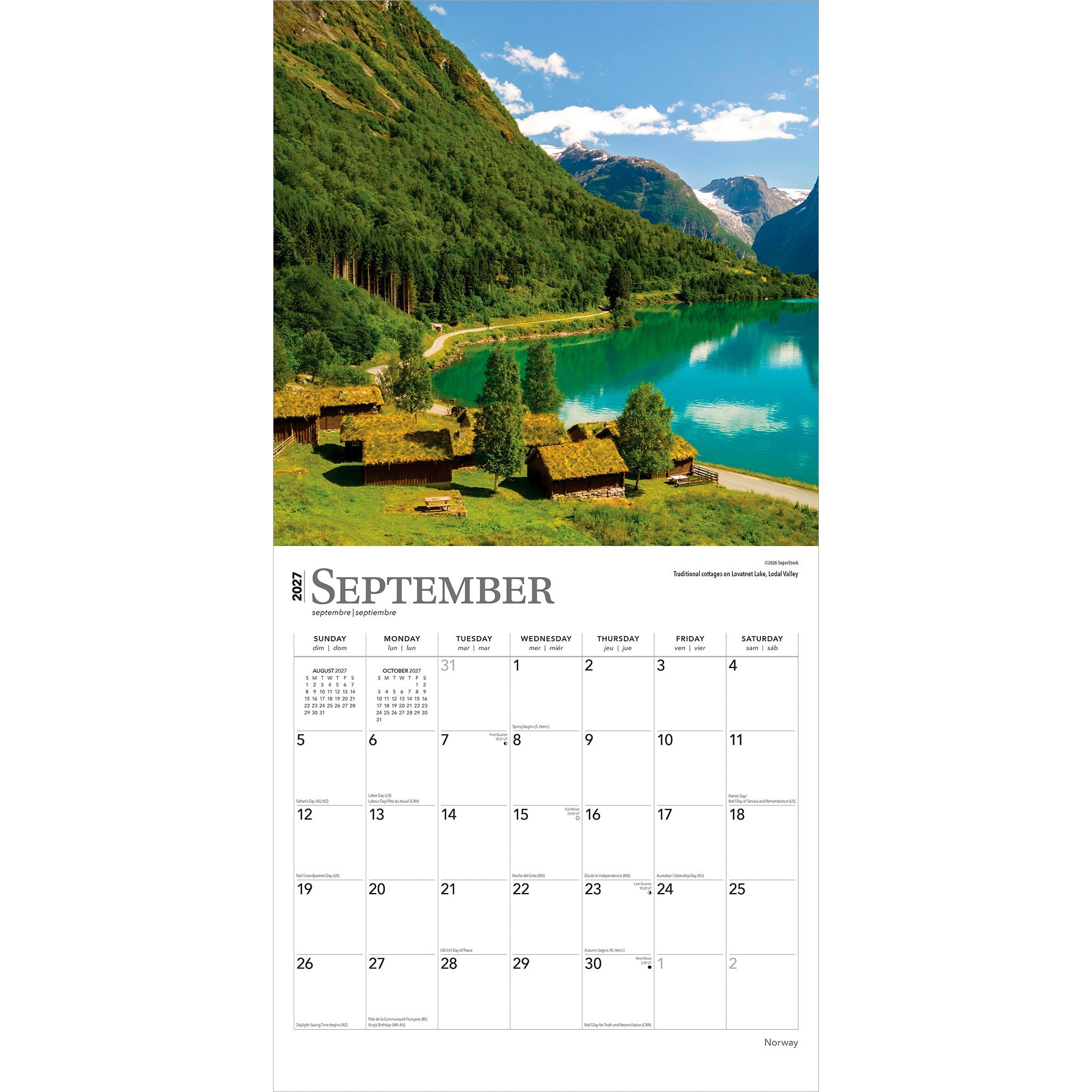 Norway 2027 Wall Calendar