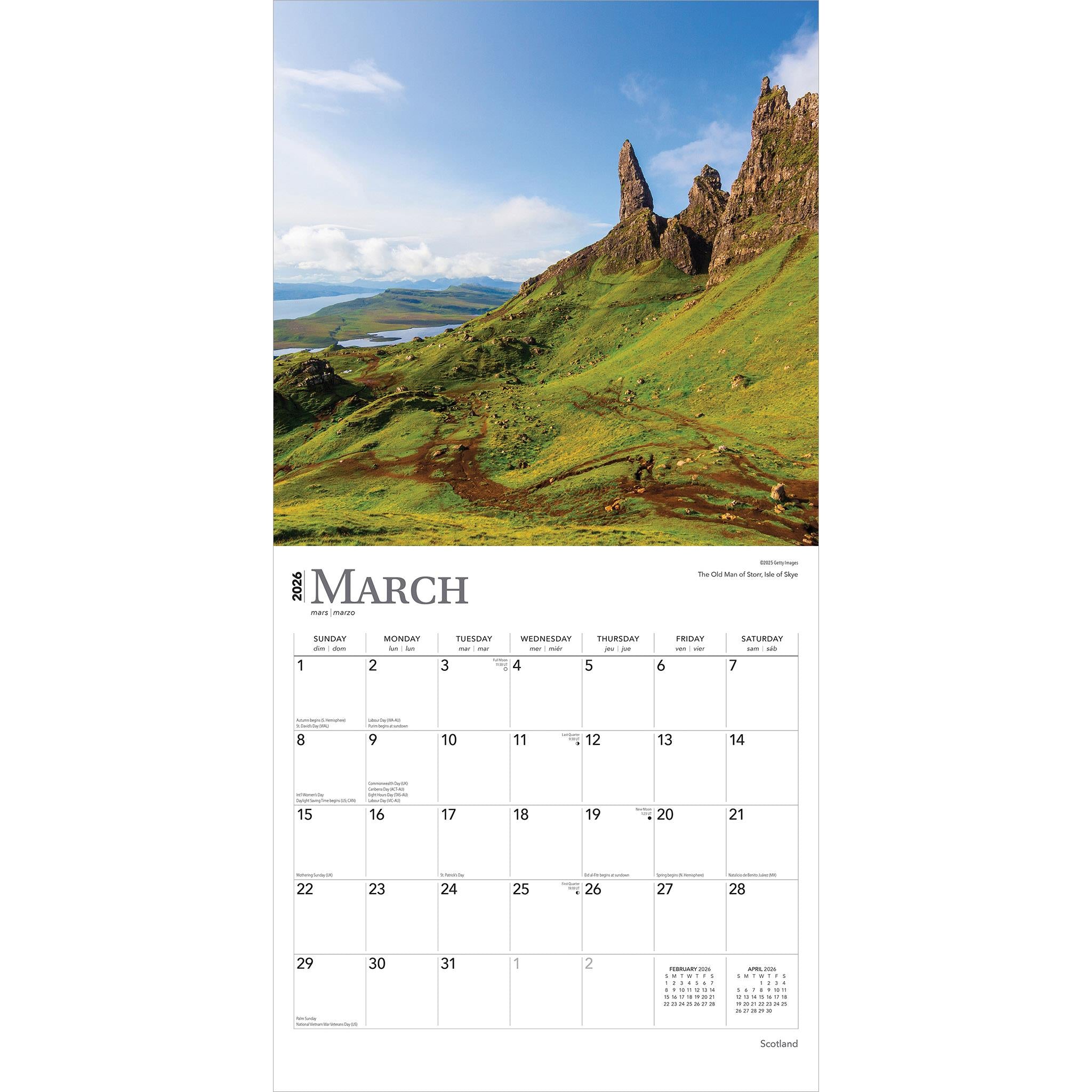 Scotland 2026 Wall Calendar