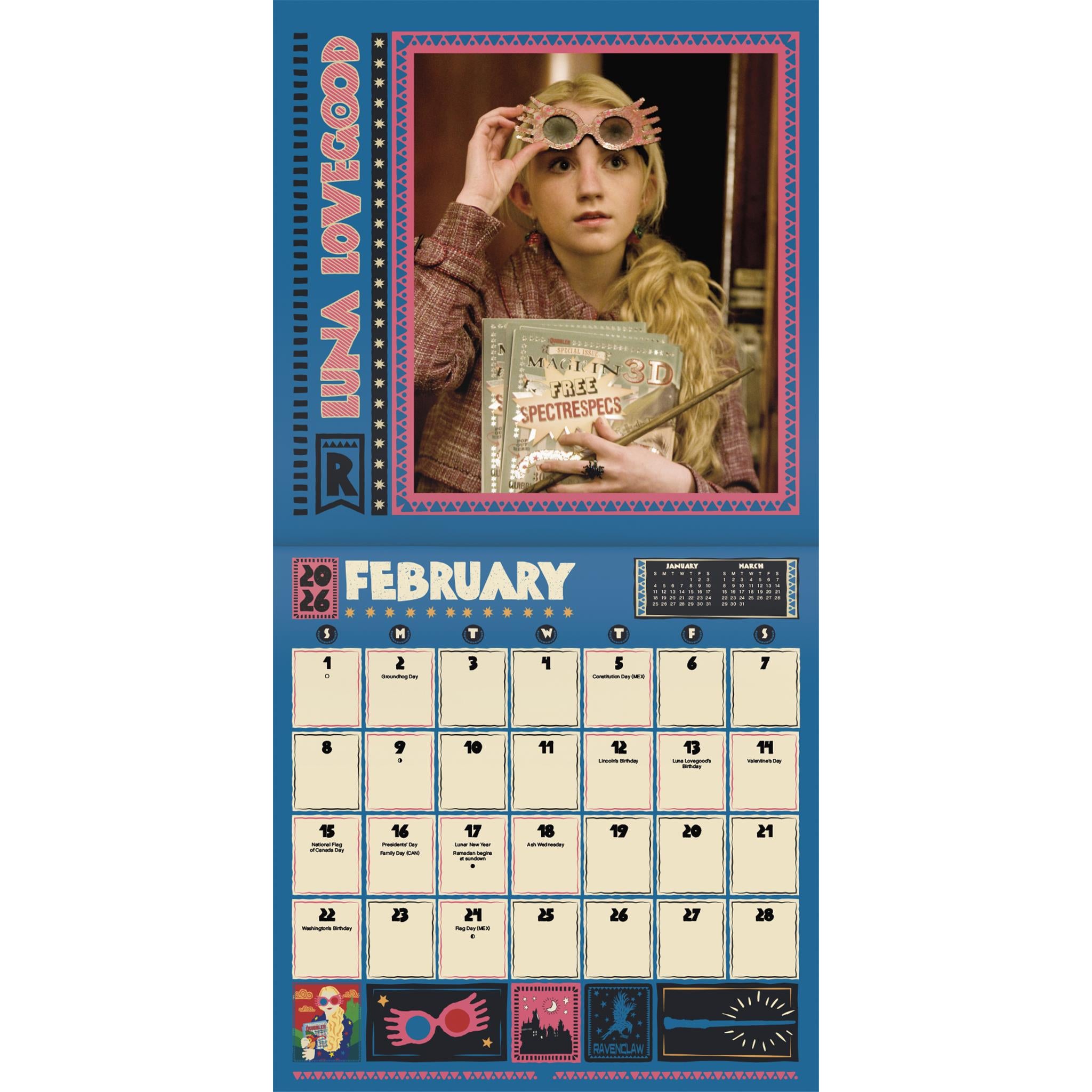 Harry Potter Exclusive with Decal 2026 Deluxe Wall Calendar