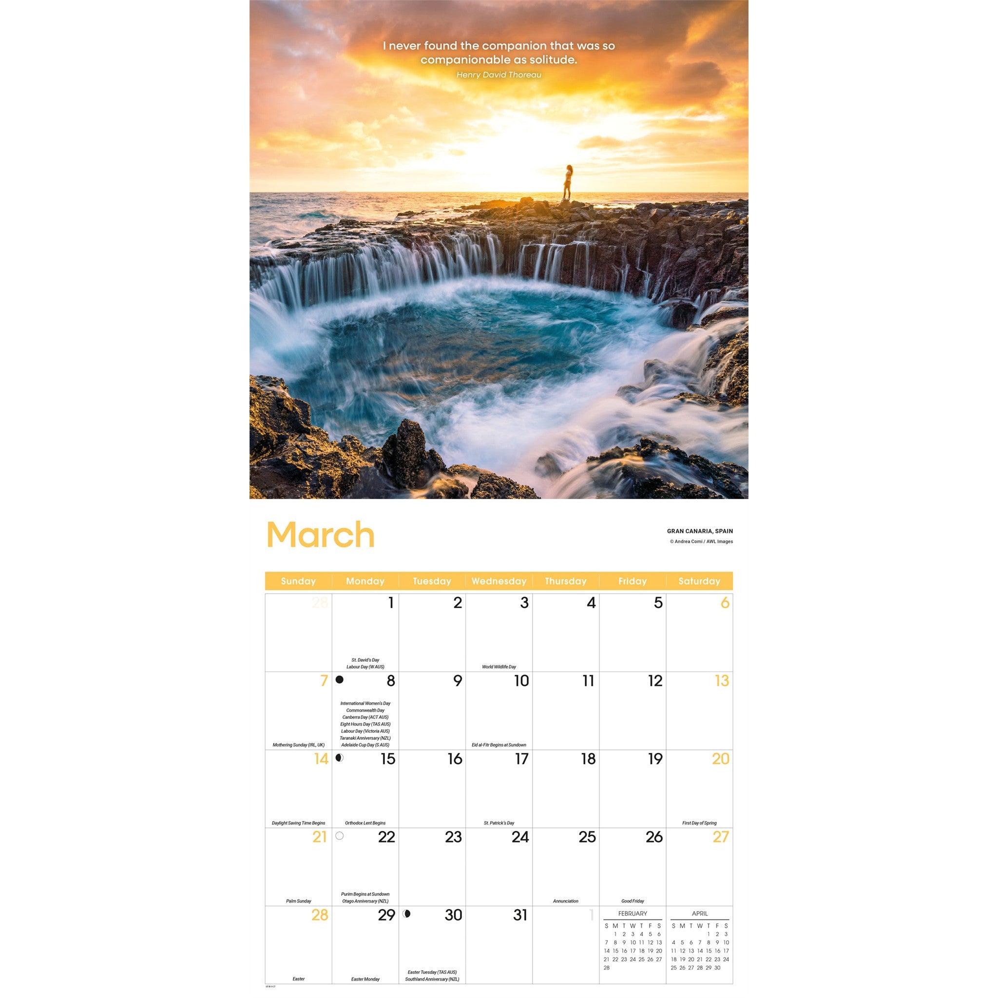 Calendrier mural Solitude 2027