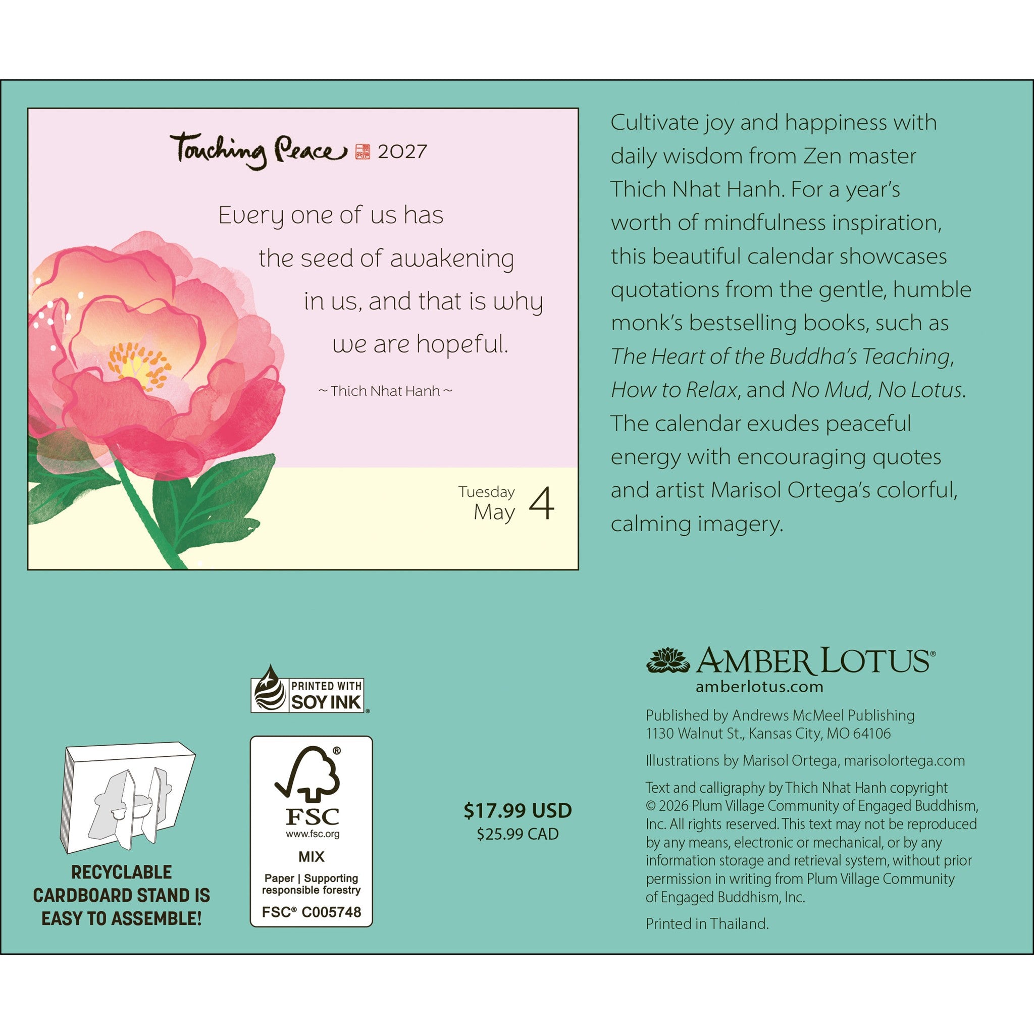 Thich Nhat Hanh 2027 Box Calendar - Online Only