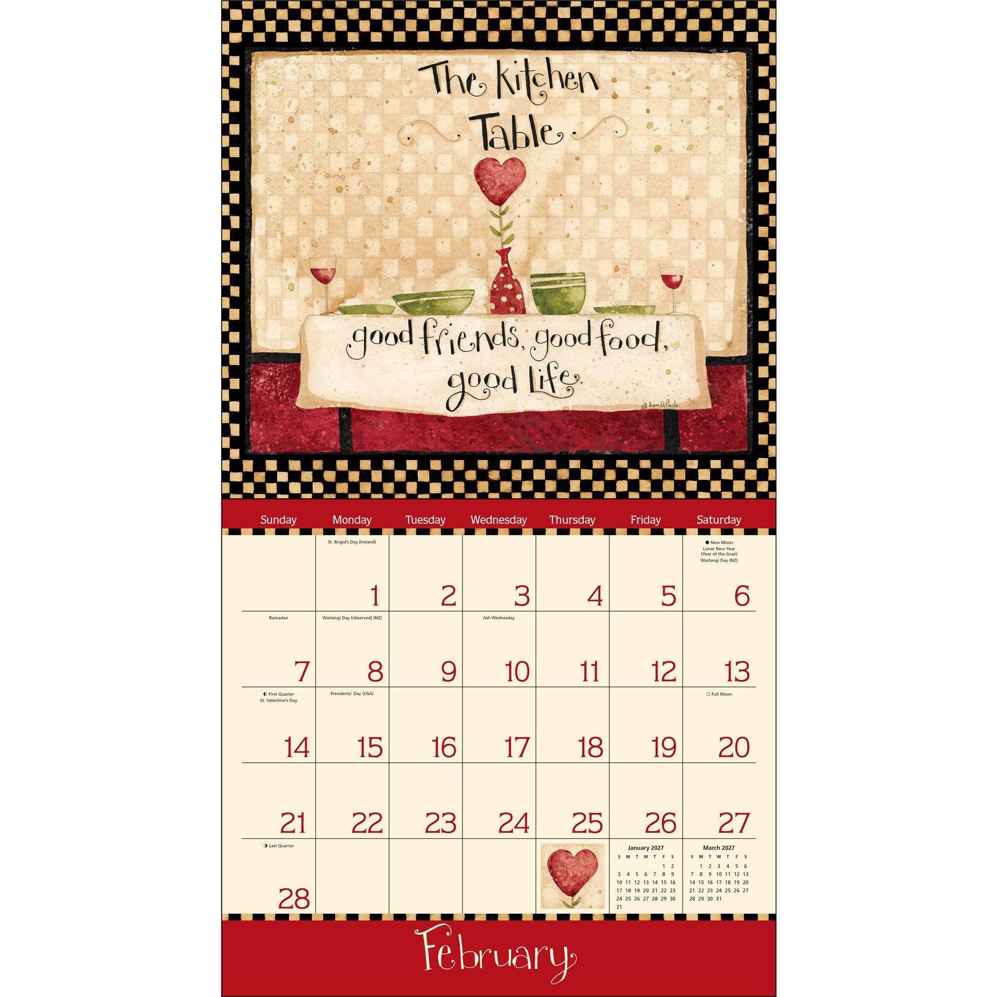 Calendrier mural 2027 La maison est dans la cuisine