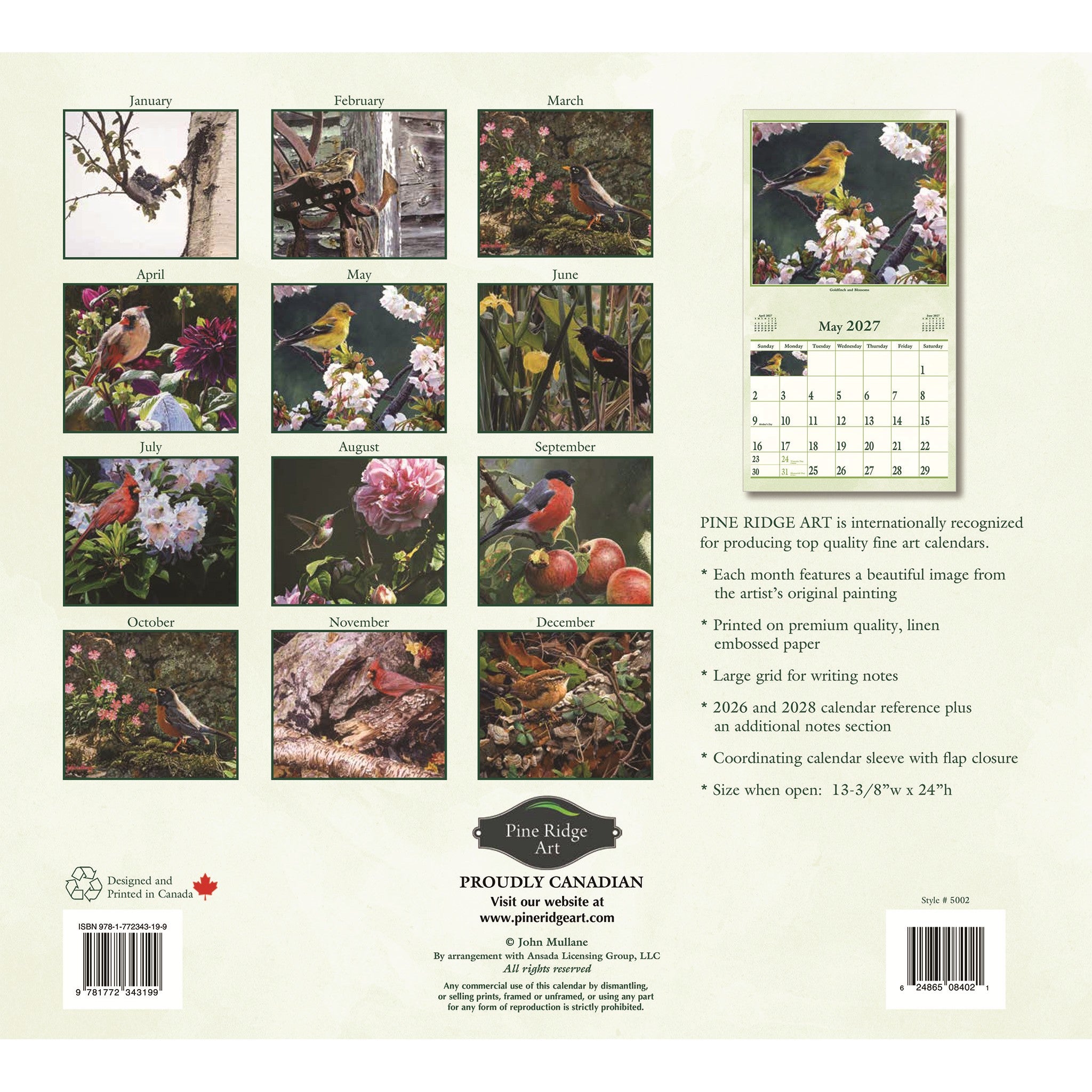 Wings Of Nature 2027 Wall Calendar - Online Only