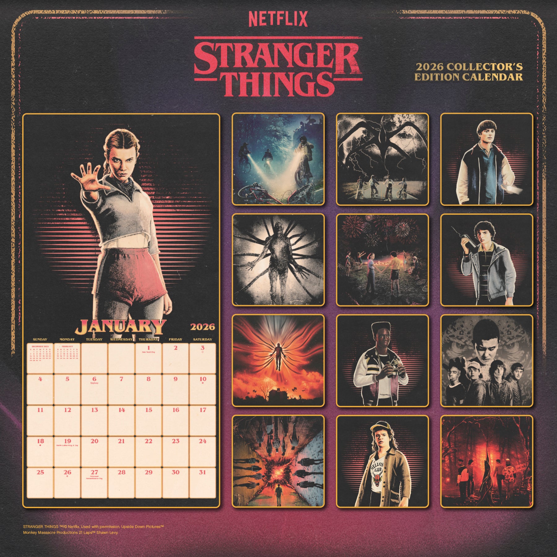 Calendrier mural Stranger Things Édition Collector 2026 - Disponible uniquement en ligne