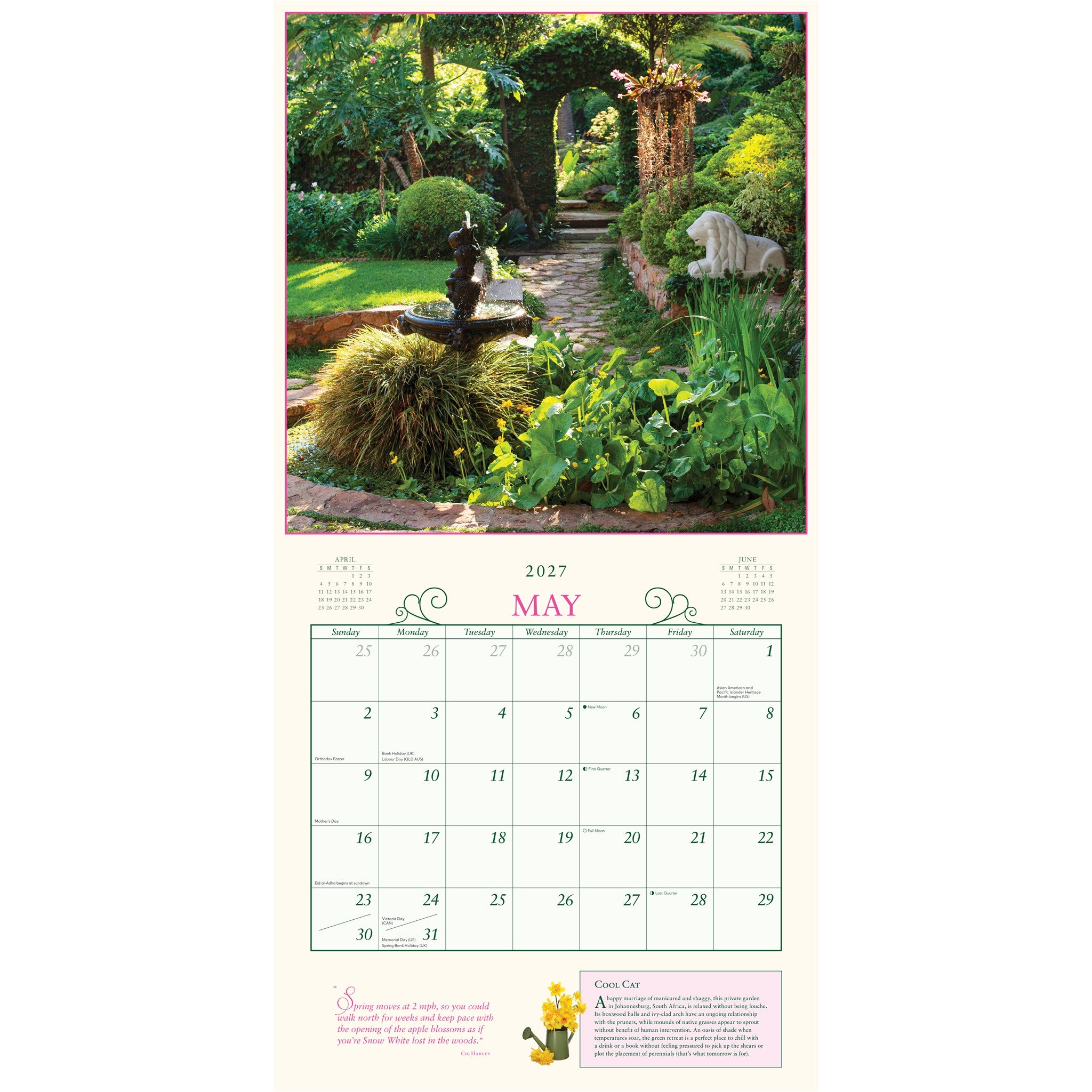 Secret Garden 2027 Wall Calendar