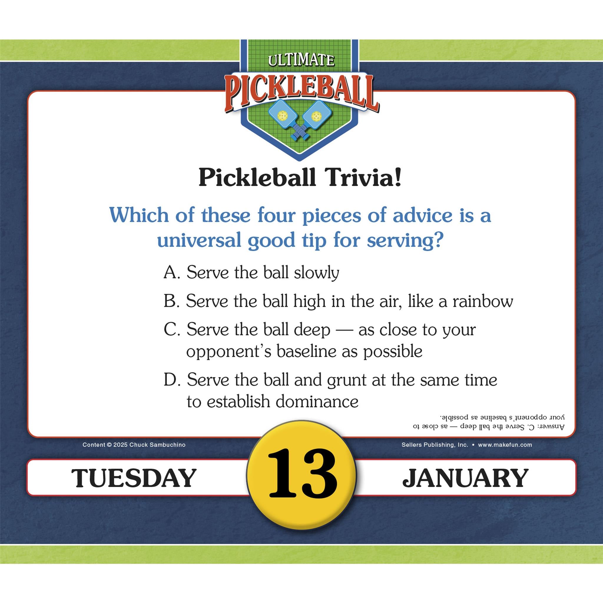 Calendrier Ultimate Pickleball 2026