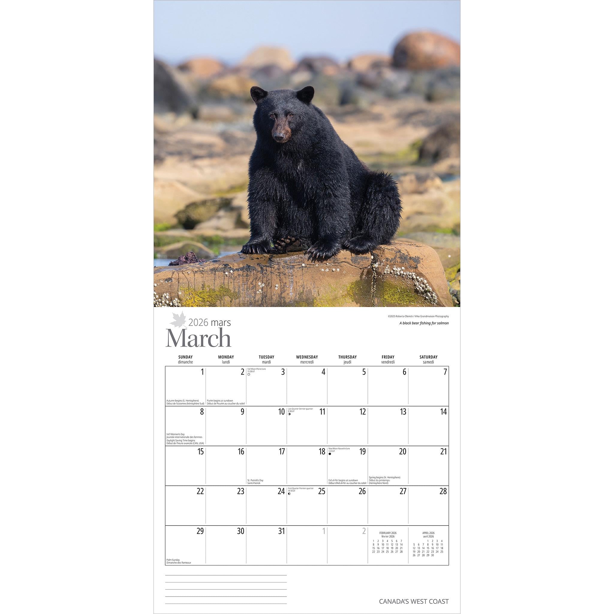 Canadas West Coast 2026 Wall Calendar - Online Only