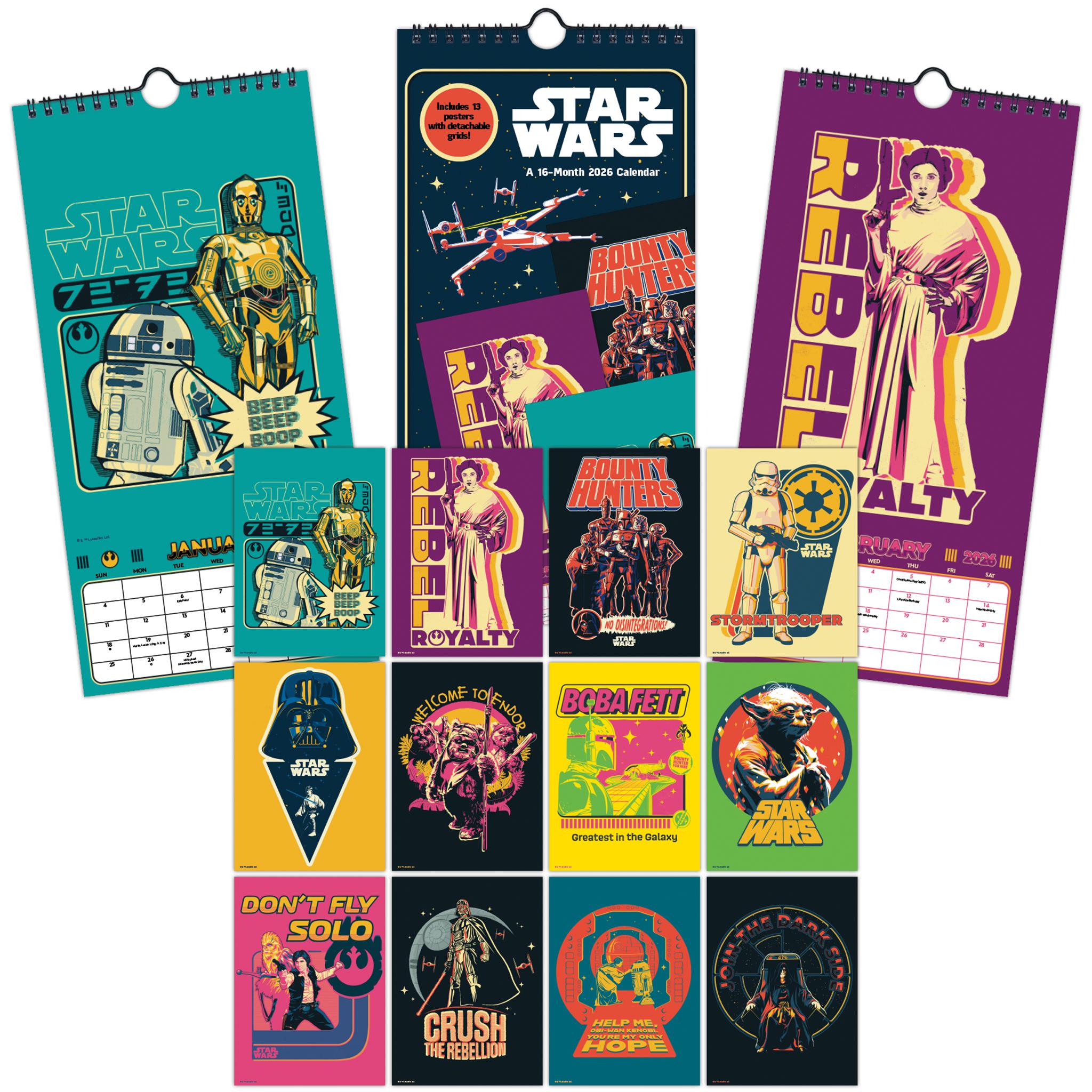 Calendrier mini-poster Star Wars 2026
