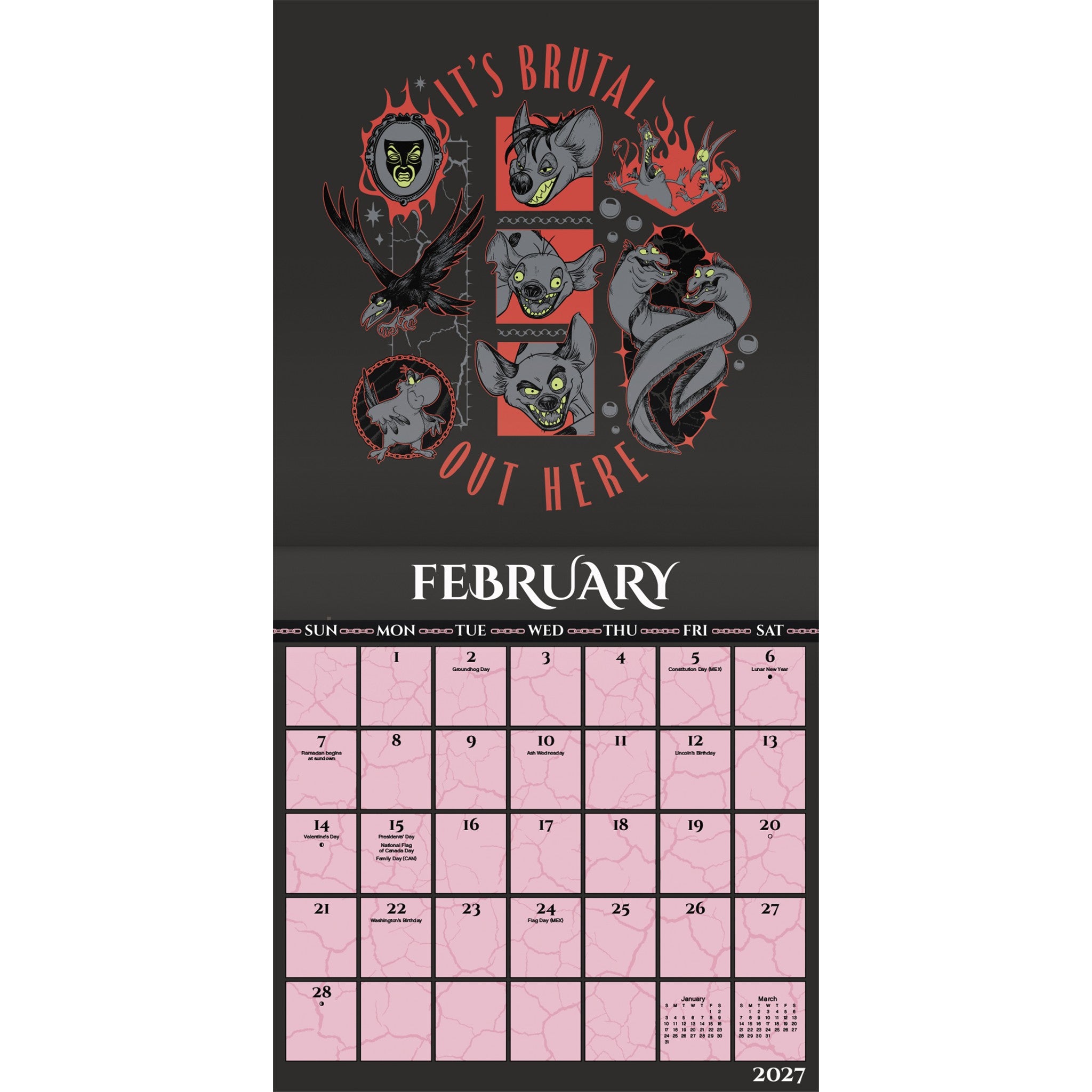 Disney Villains 2027 Wall Calendar