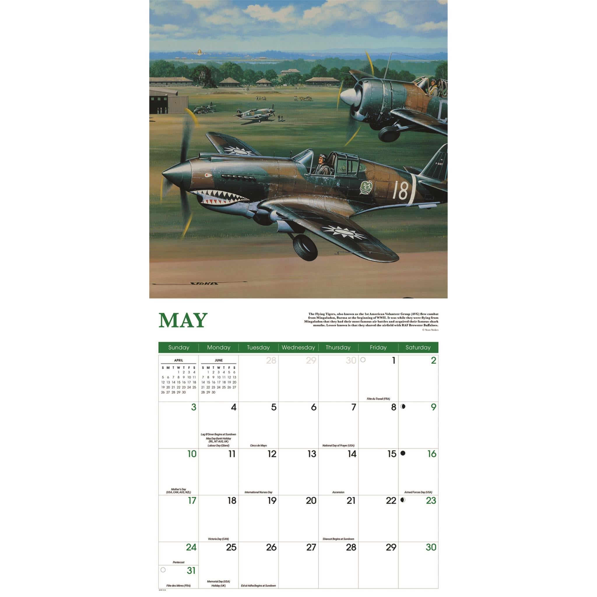 Aircraft Classic WWII 2026 Wall Calendar