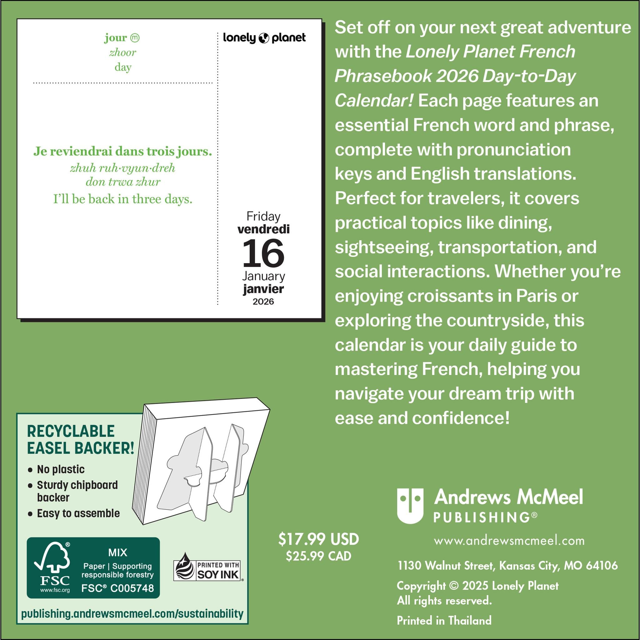 Lonely Planet : Guide de conversation français 2026 - Calendrier en boîte - Disponible uniquement en ligne