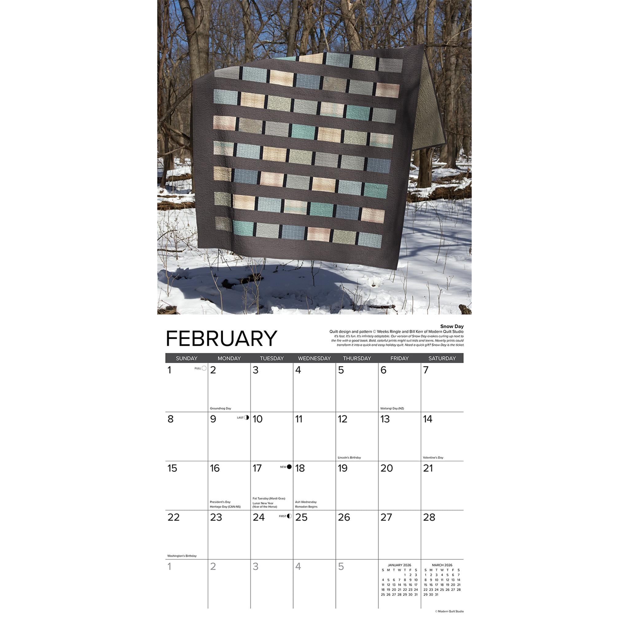 Calendrier mural Art Of The Quilt 2026