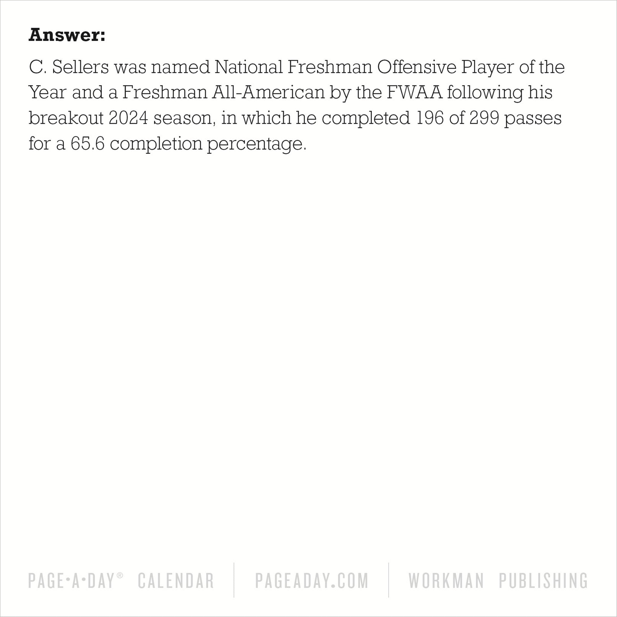 A Year of Football Trivia 2027 Box Calendar