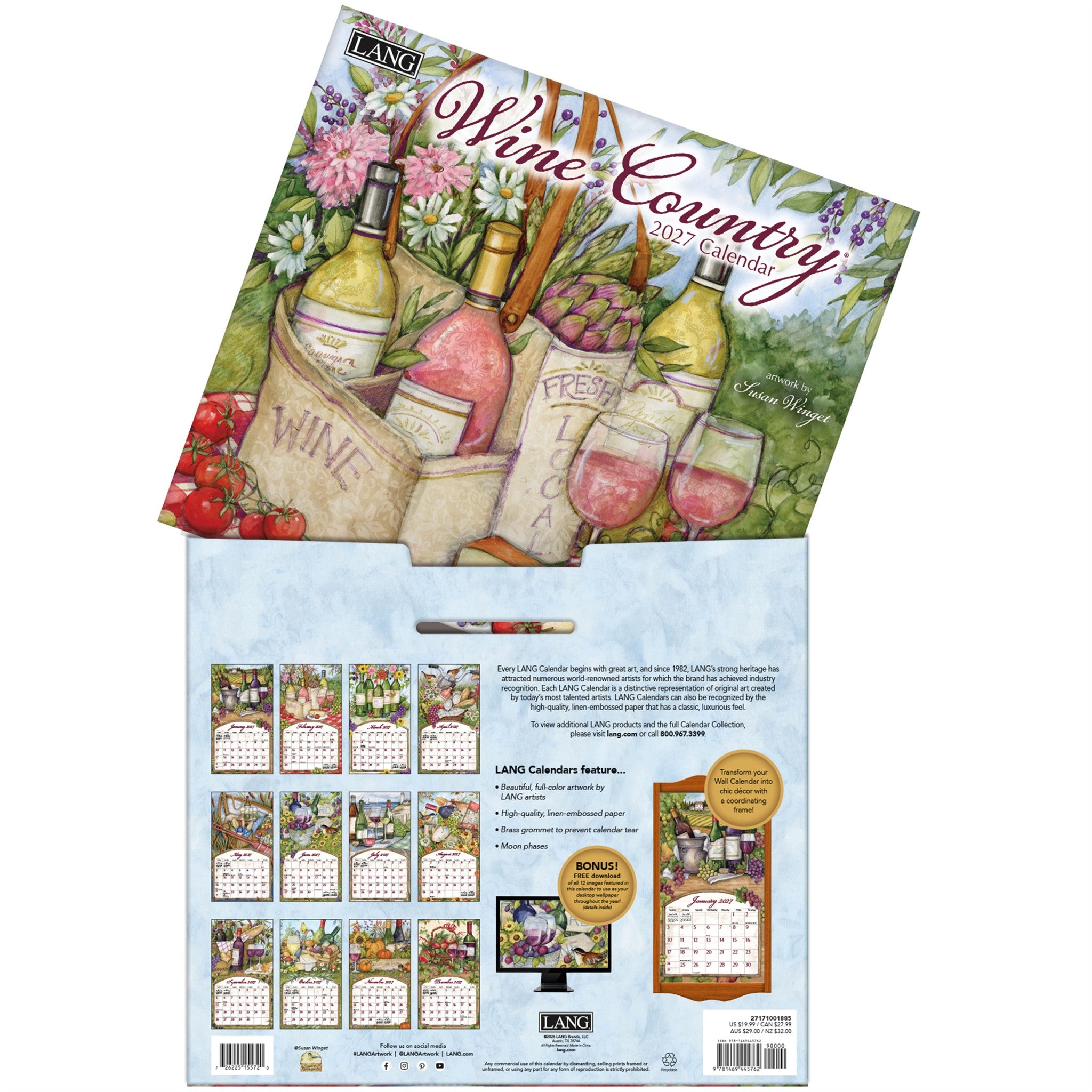 Wine Country Special Edition with Print 2027 Wall Calendar
