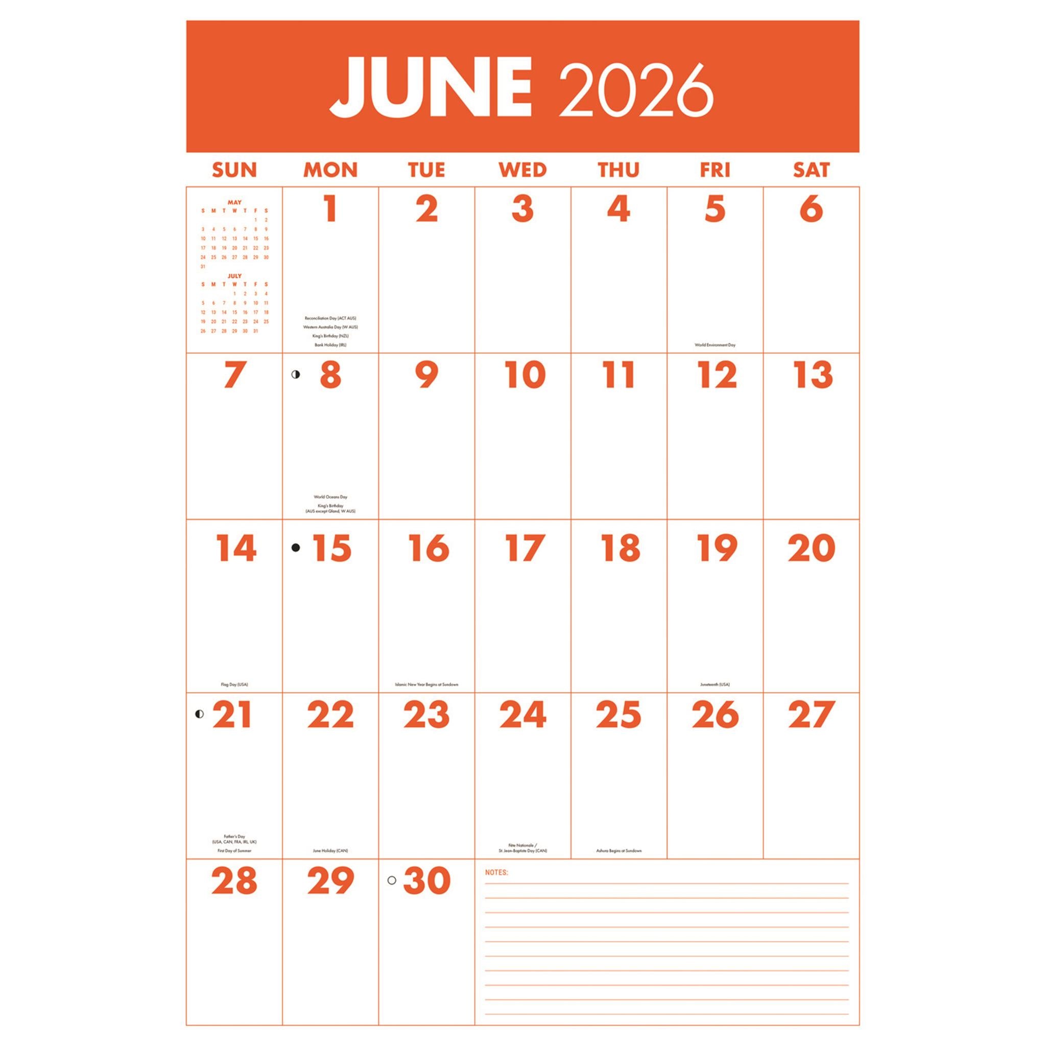 Calendrier mural Monster Grid Deluxe 2026