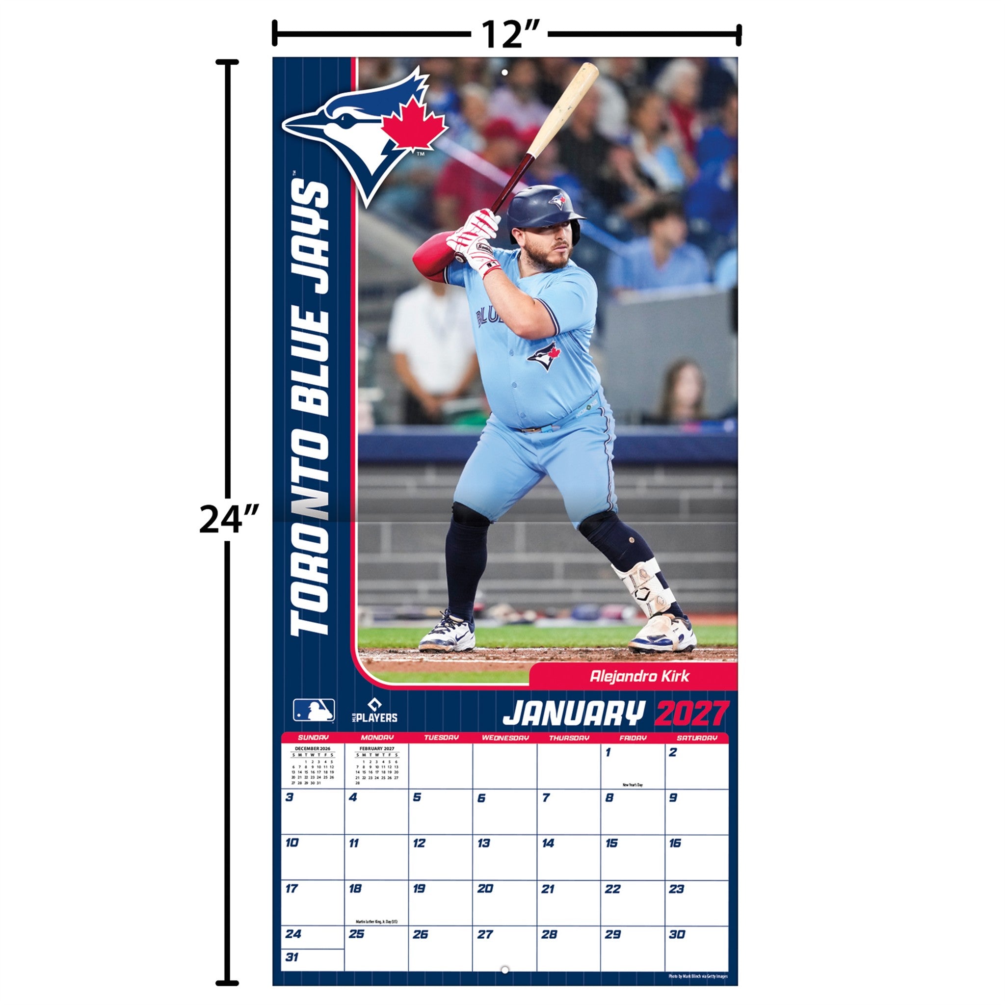 MLB Toronto Blue Jays 2027 Wall Calendar