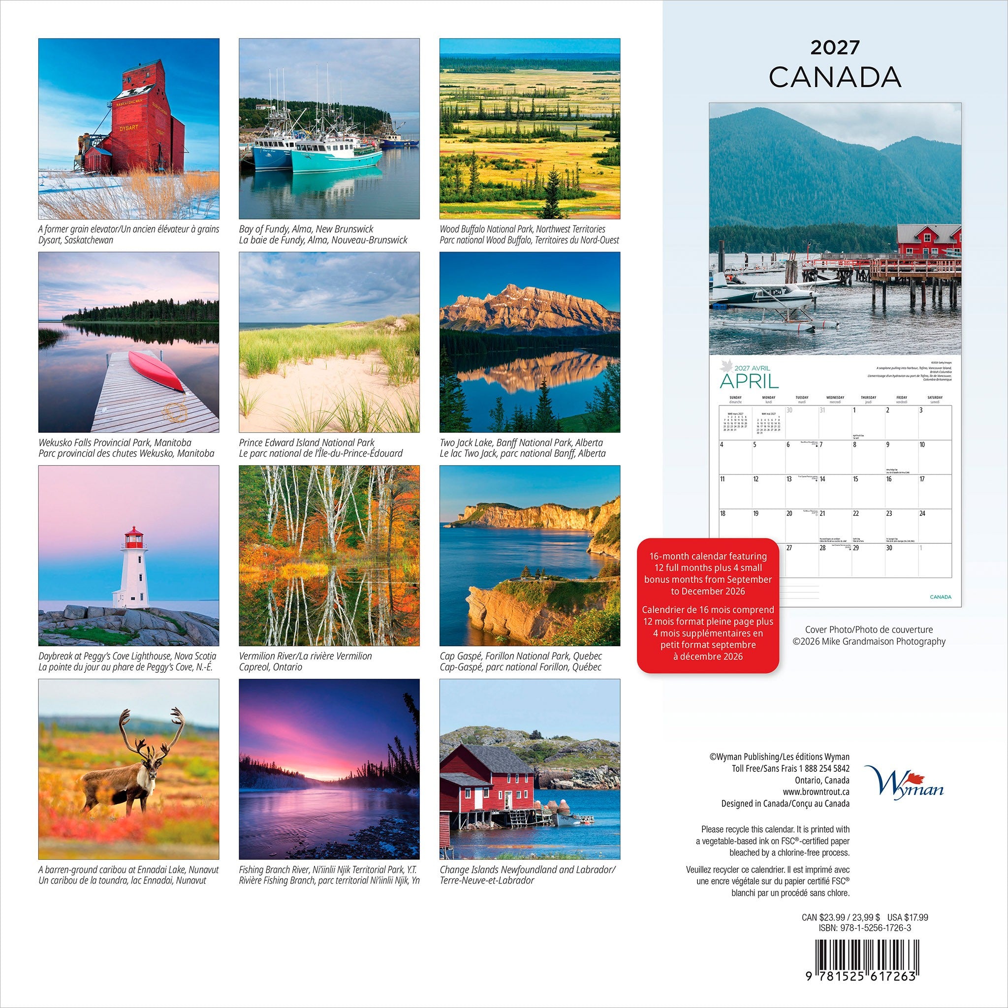 Canada 2027 Wall Calendar - Online Only