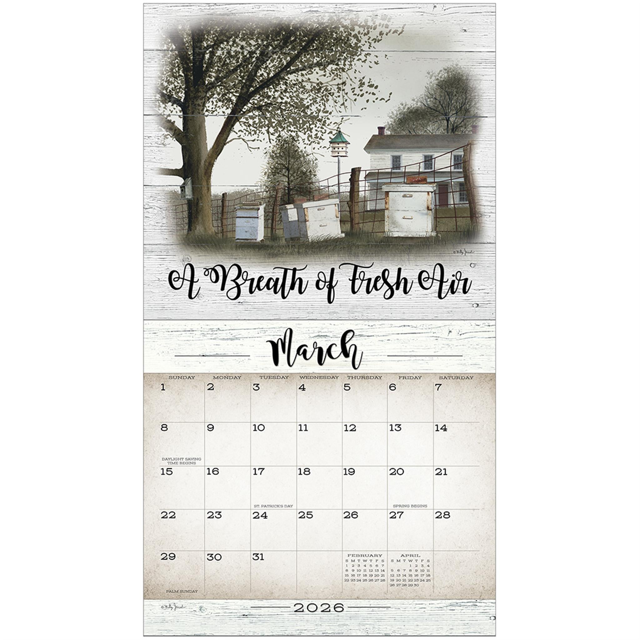 Calendrier mural de luxe Farmhouse 2026