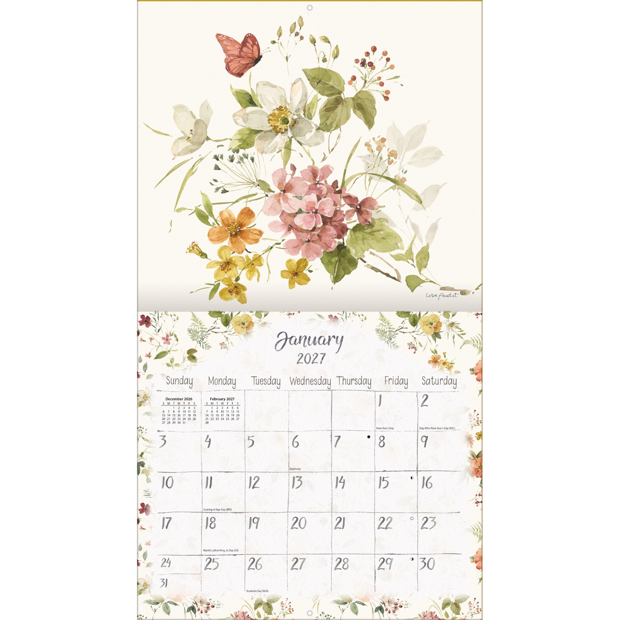 Watercolor Seasons 2027 Wall Calendar - Online Only