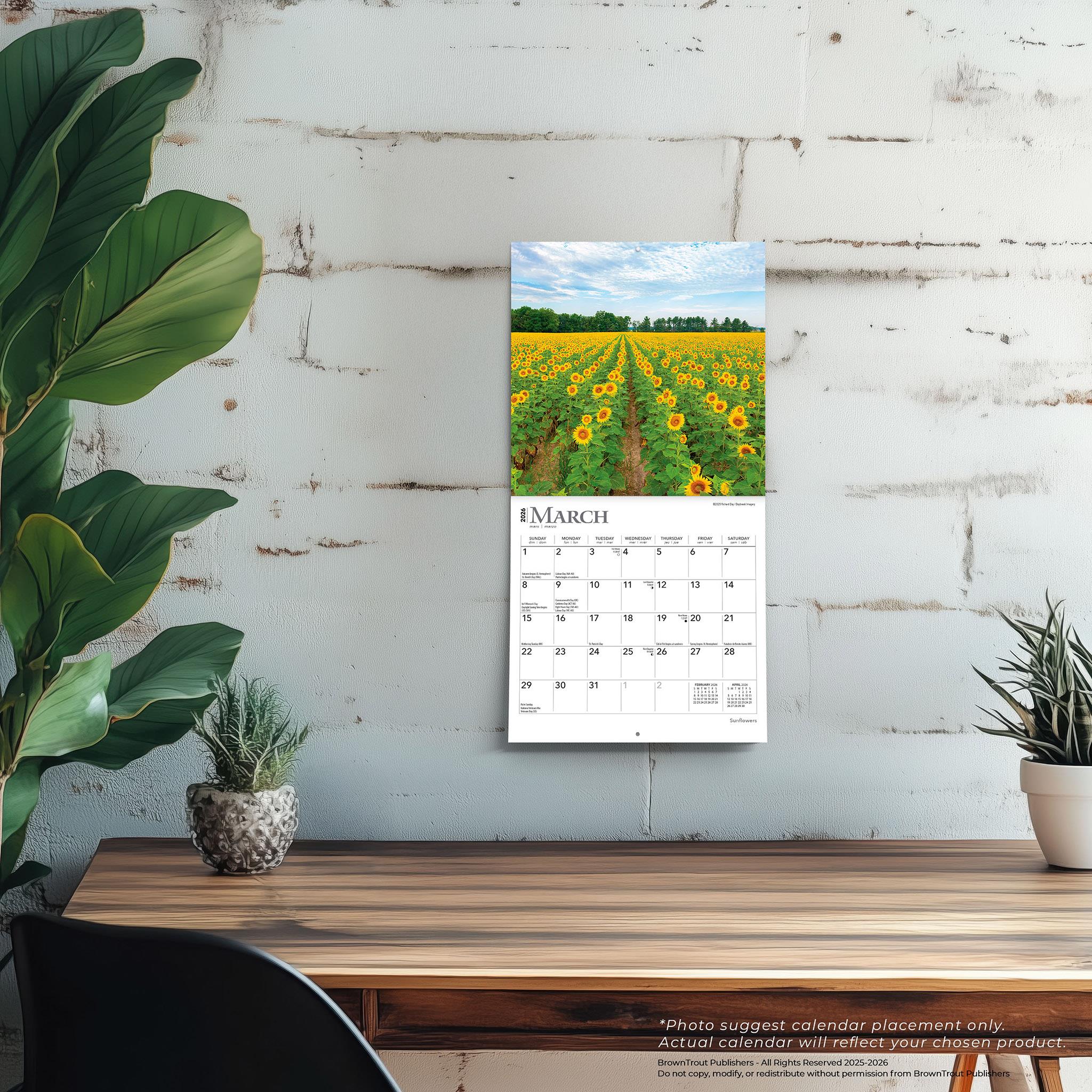 Sunflowers 2026 Mini Calendar