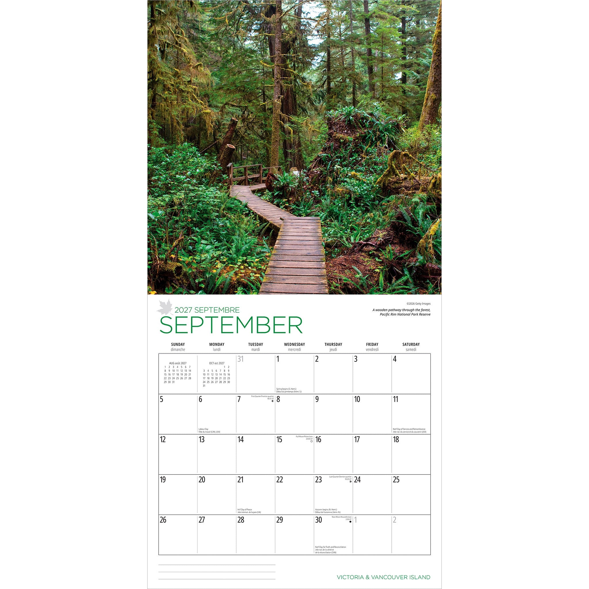 Victoria and Vancouver Island 2027 Wall Calendar