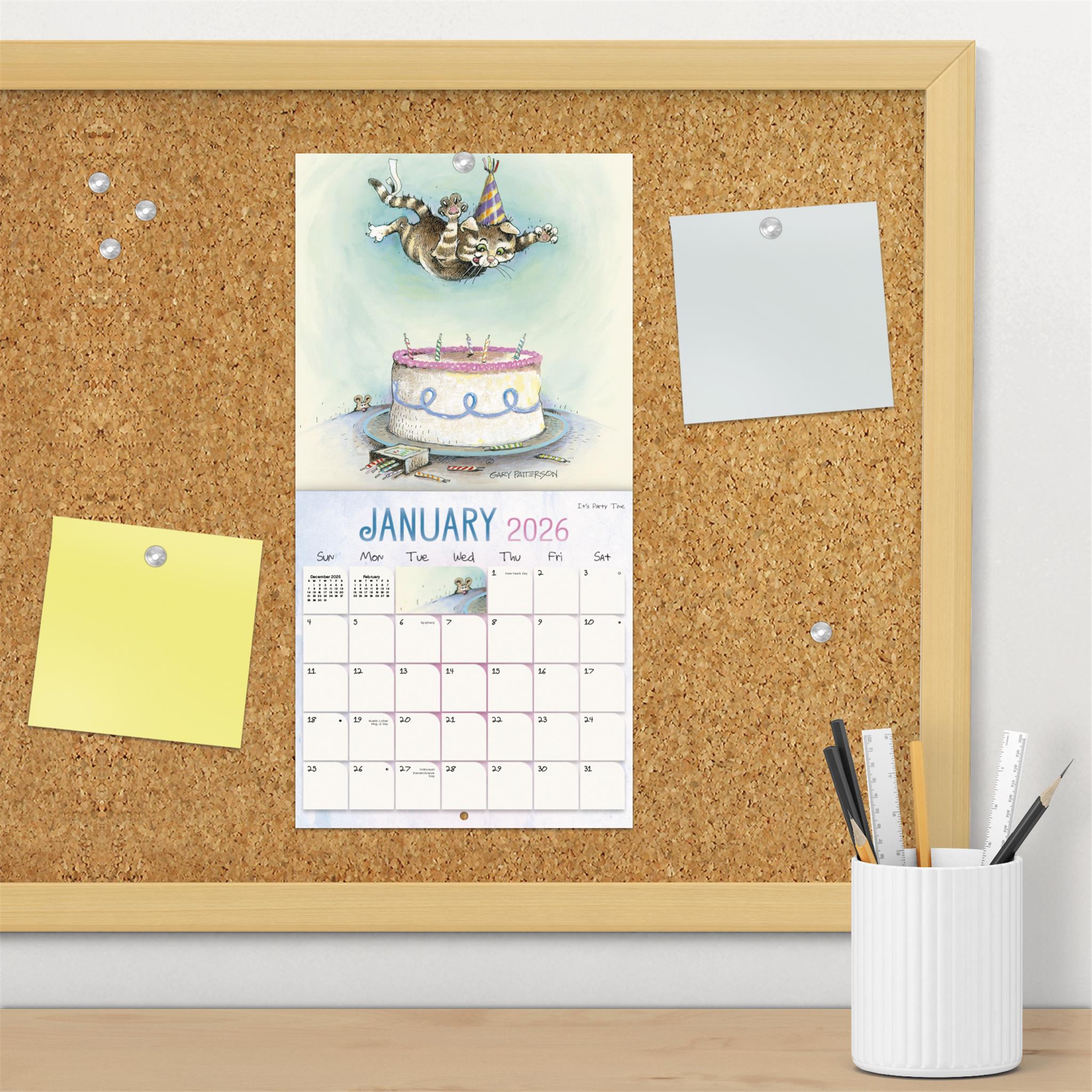 Mini-calendrier des chats de Gary Patterson 2026