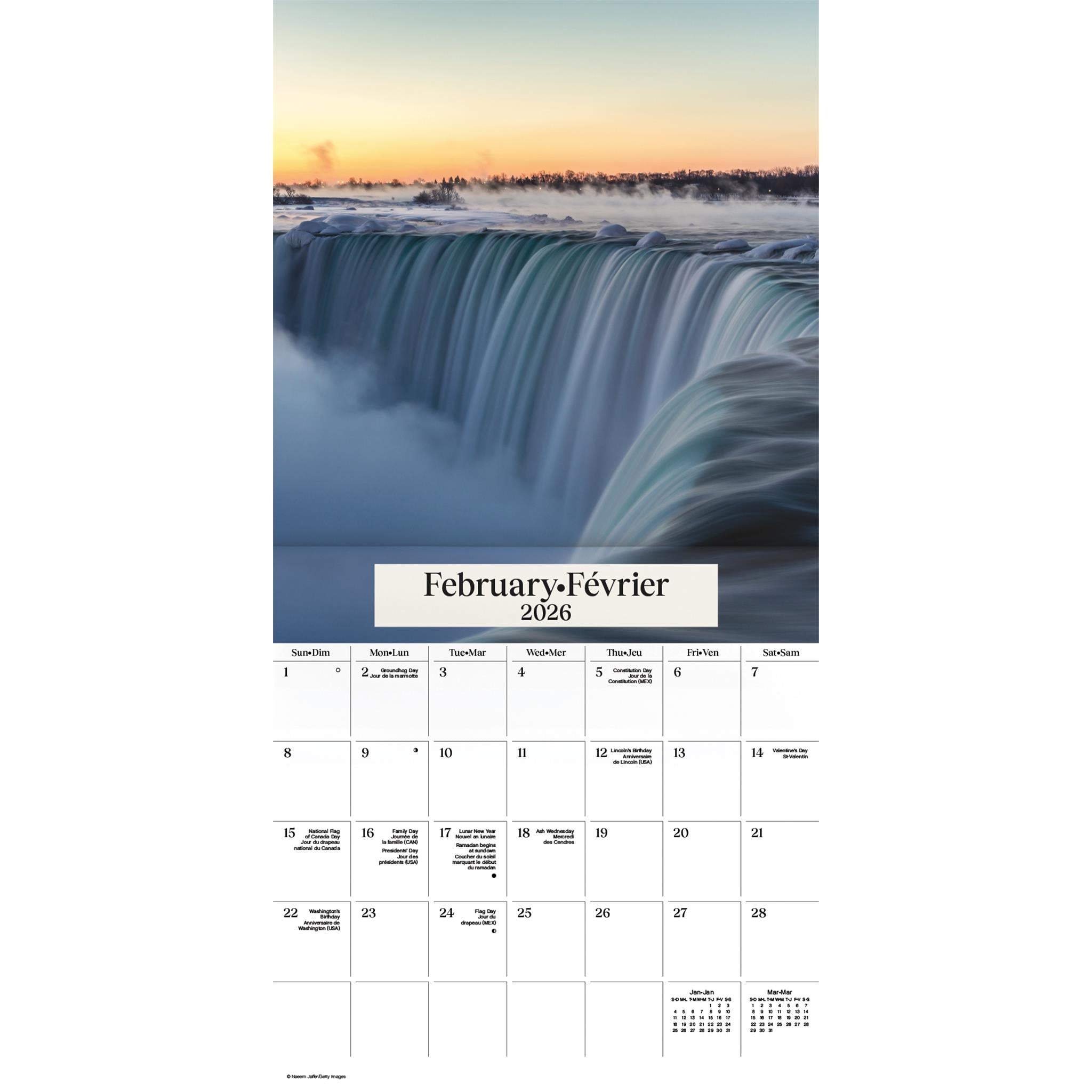 Niagara Falls Bilingual 2026 Wall Calendar