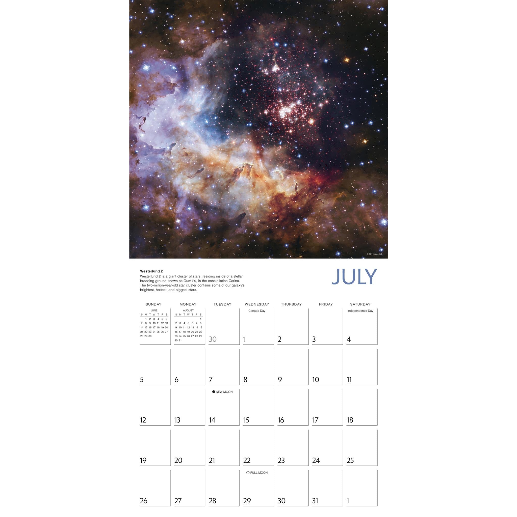 Calendrier mural Destination Espace 2026 - Disponible uniquement en ligne