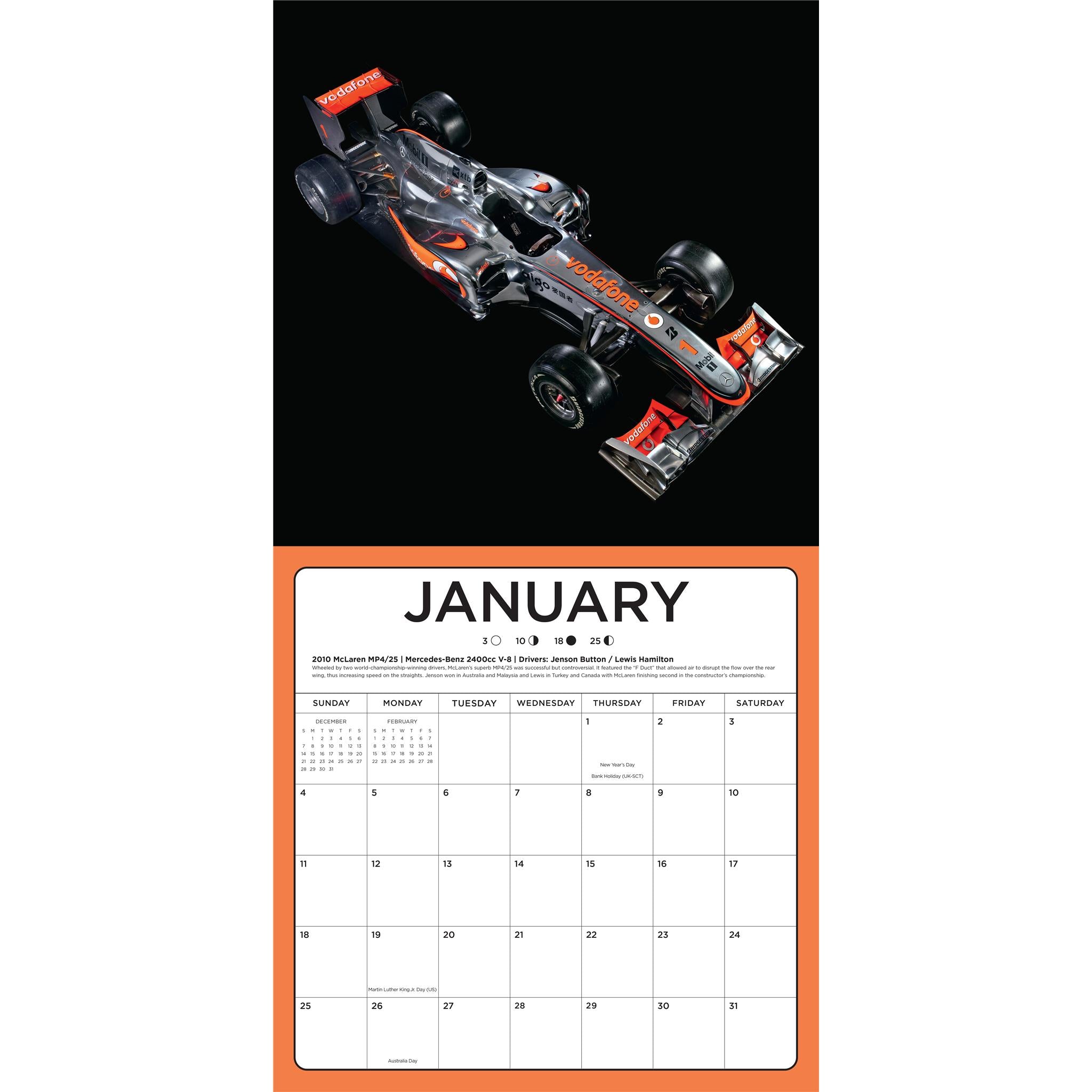 Calendrier mural 2026 de l'Art de la Formule 1