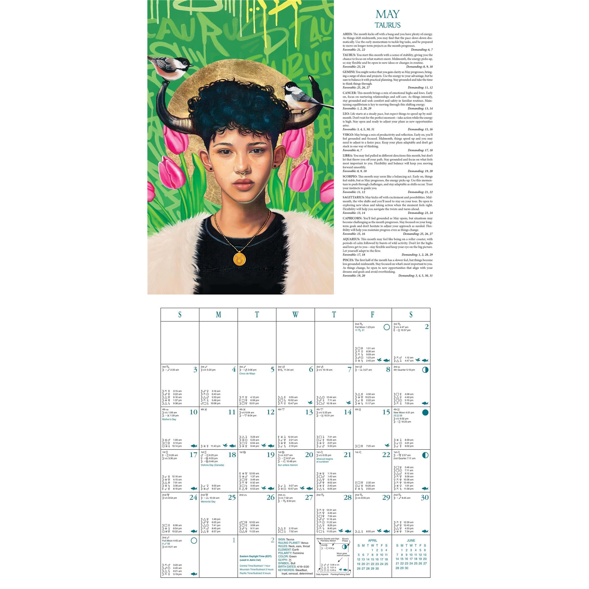 Astrological 2026 Wall Calendar
