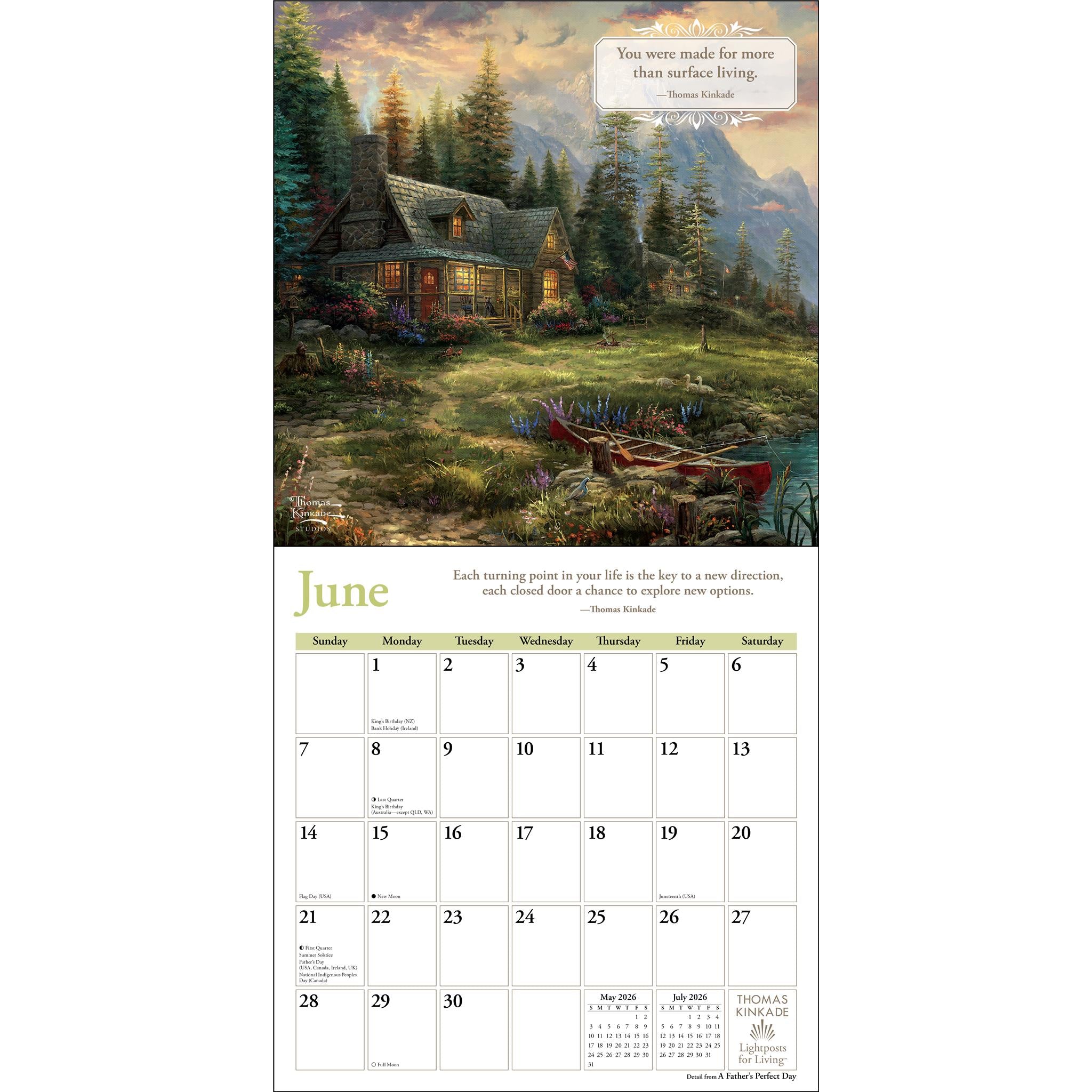 Kinkade Lightposts For Living 2026 WallCalendar