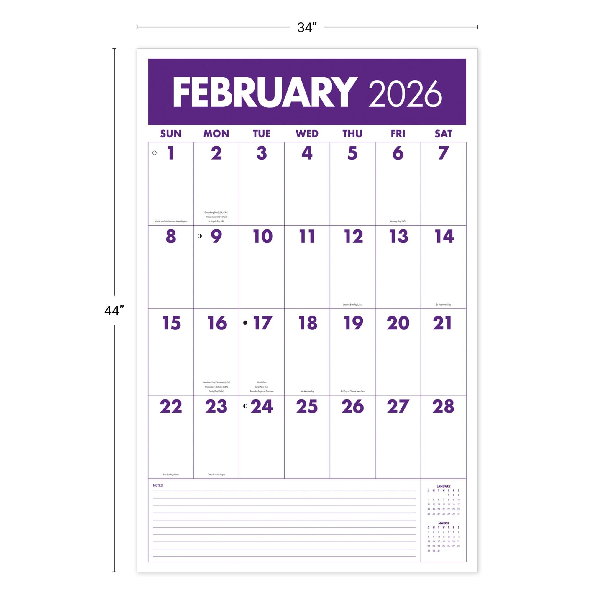 Calendrier poster géant Mammoth Grid 2026