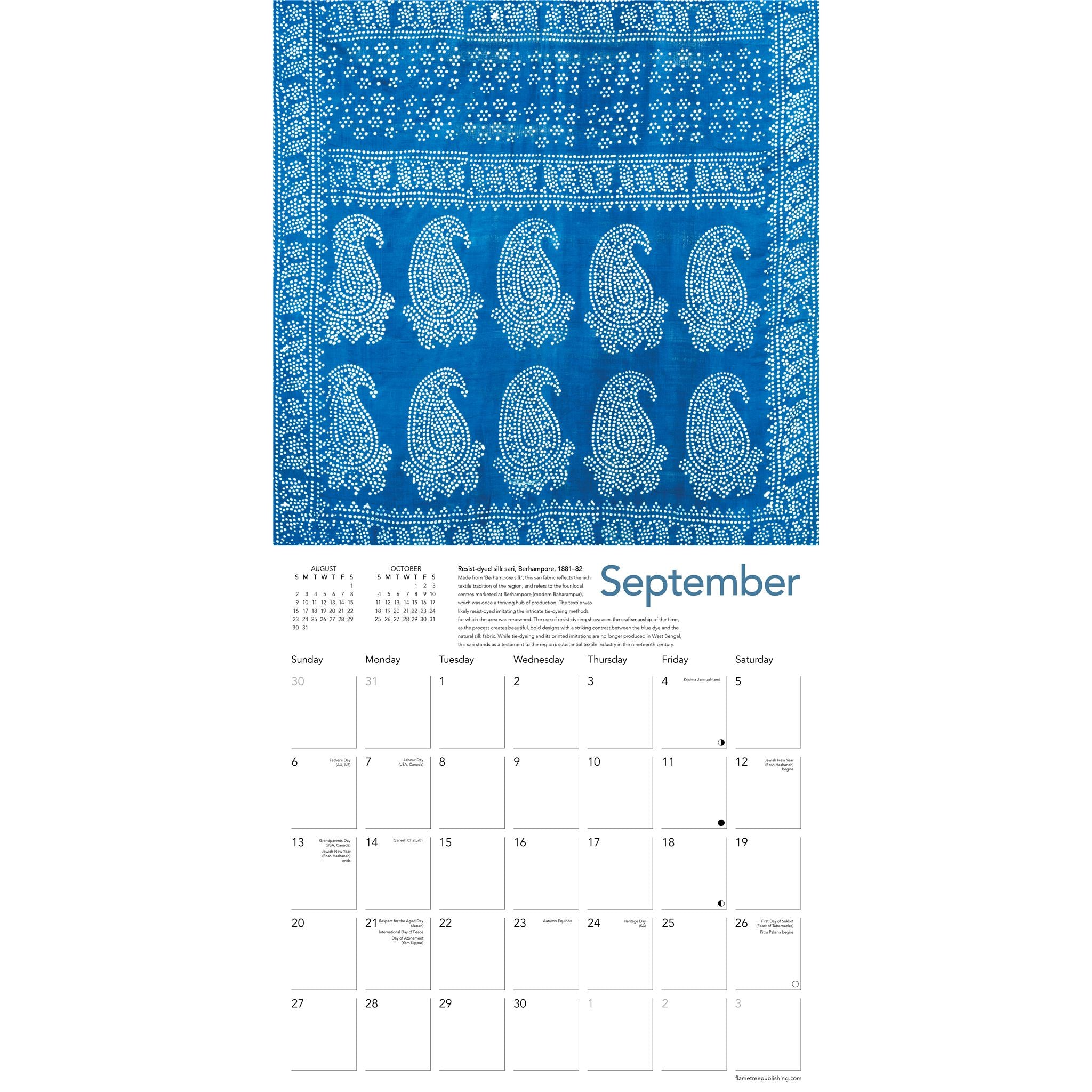 Calendrier mural True Blue 2026 du V&amp;A – Disponible uniquement en ligne
