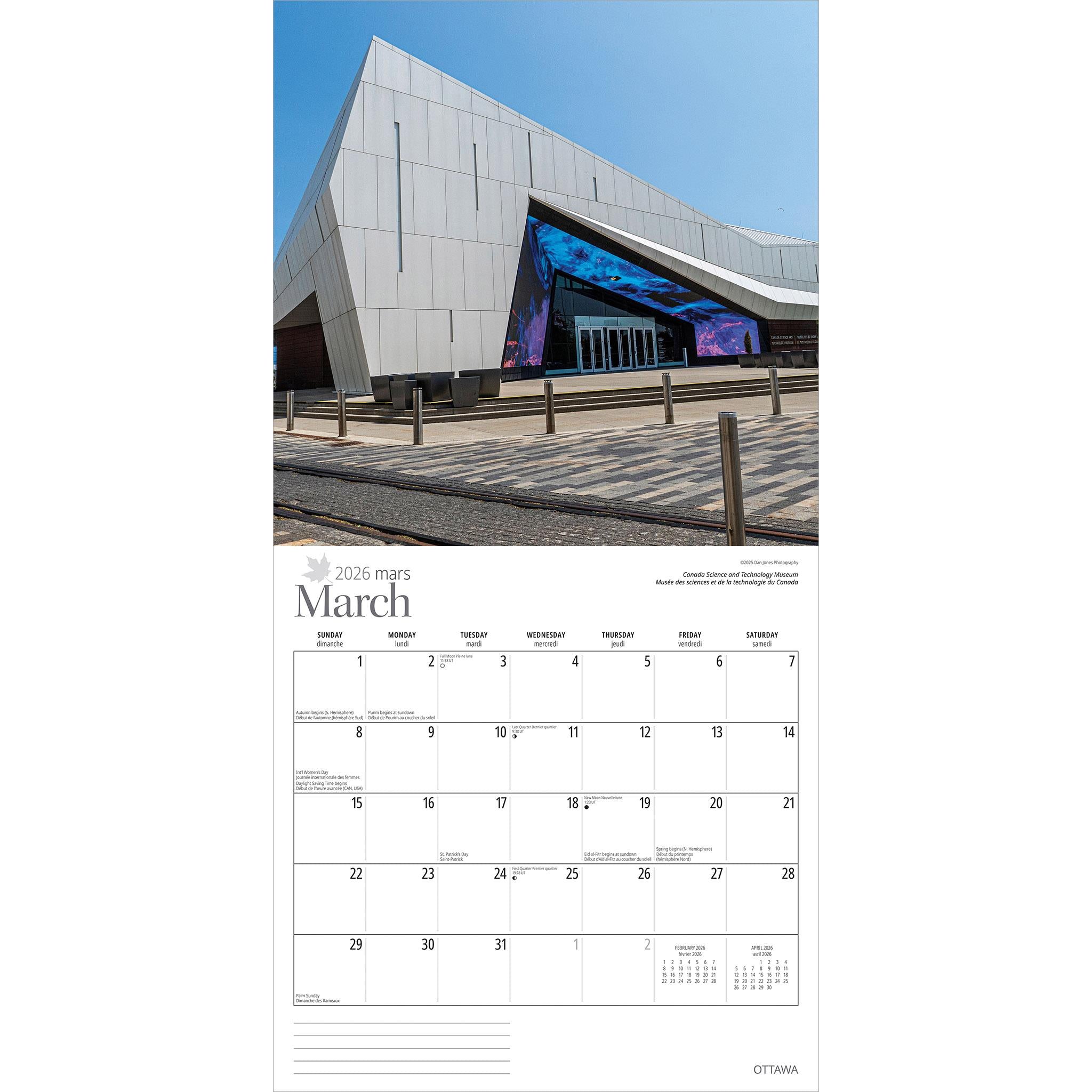 Ottawa 2026 Wall Calendar