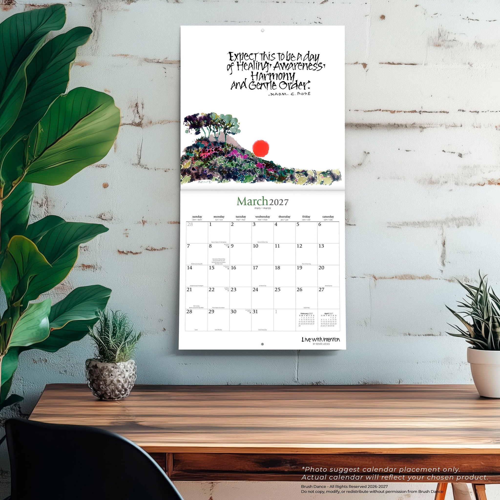 Live with Intention 2027 Wall Calendar