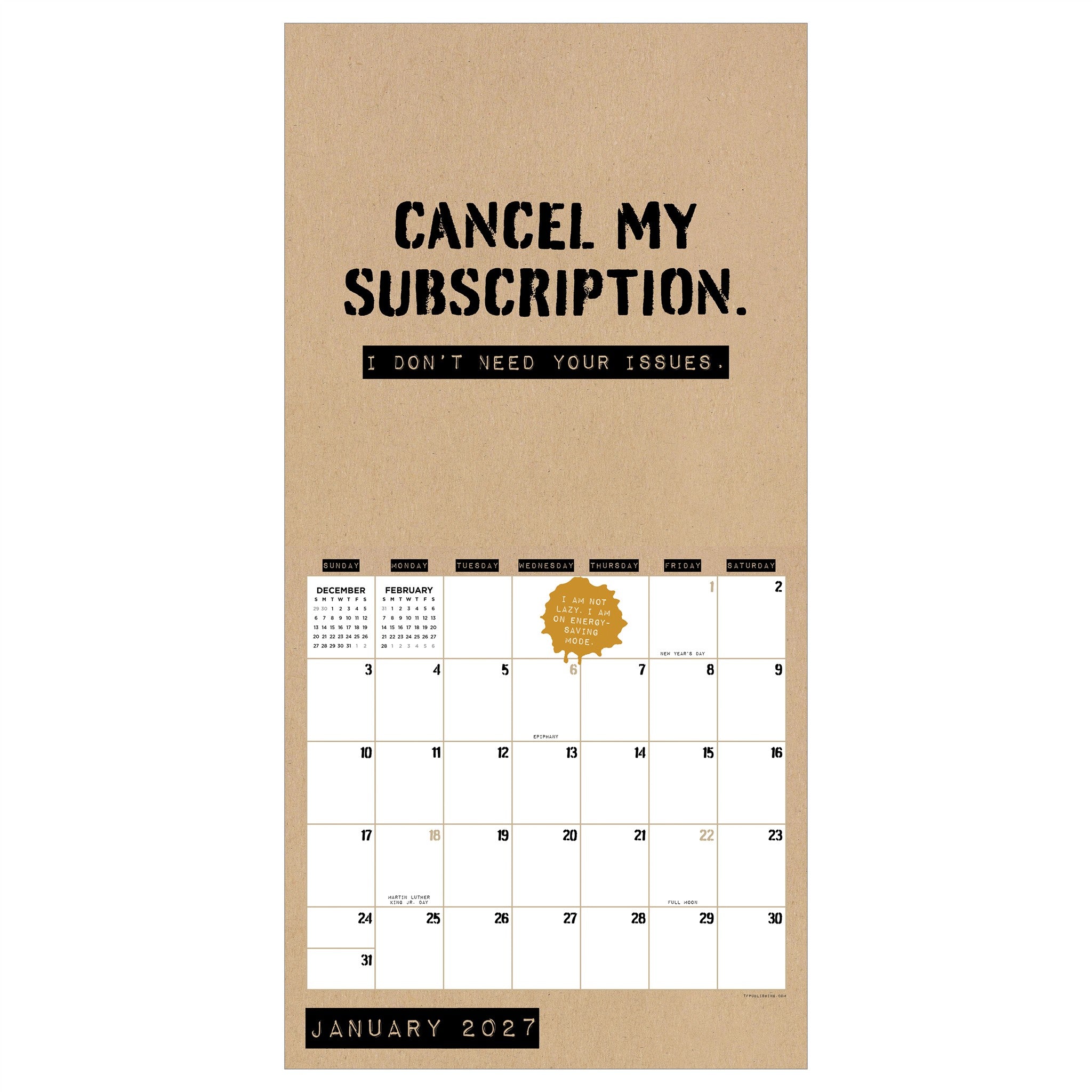 Anti-Affirmations 2027 Wall Calendar - Online Only
