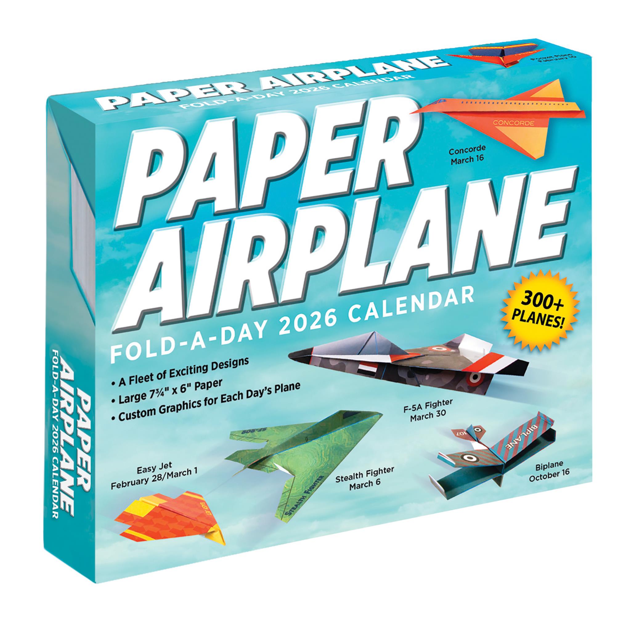 Paper Airplane Fold-A-Day 2026 Box Calendar